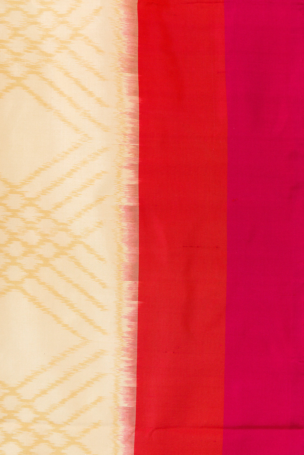 Border image of Sandal Dual Tone Double Ikat Saree with Ikat Print on the body and Plain Border. 