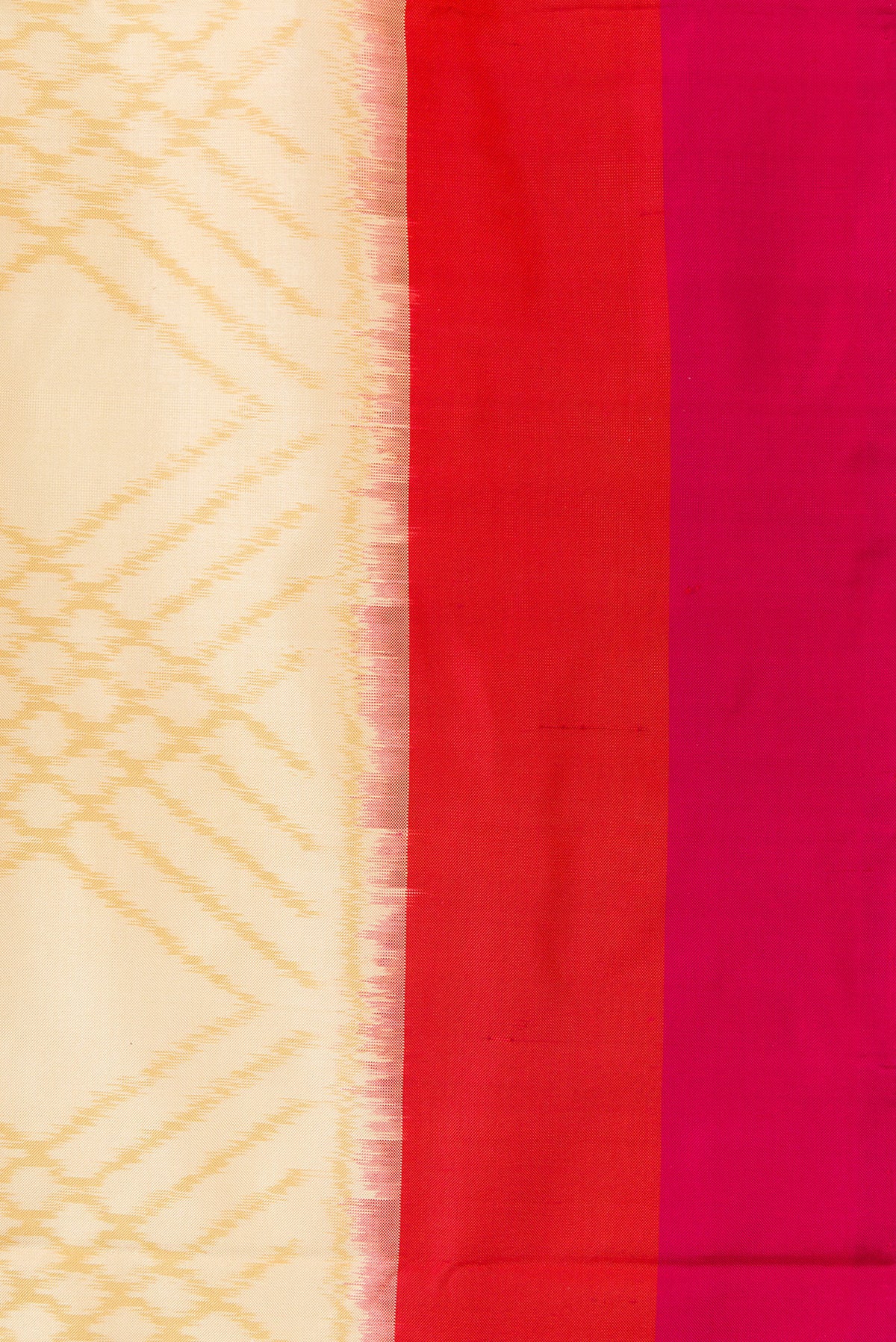 Border image of Sandal Dual Tone Double Ikat Saree with Ikat Print on the body and Plain Border. 