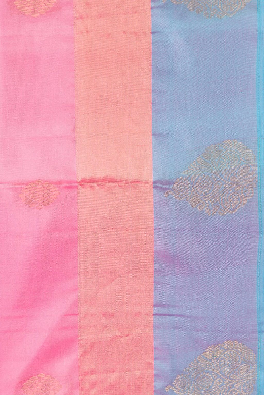 Border image of Pink Dual Tone Soft Silk Saree with Zari Butta on the body and Fancy Border. 
