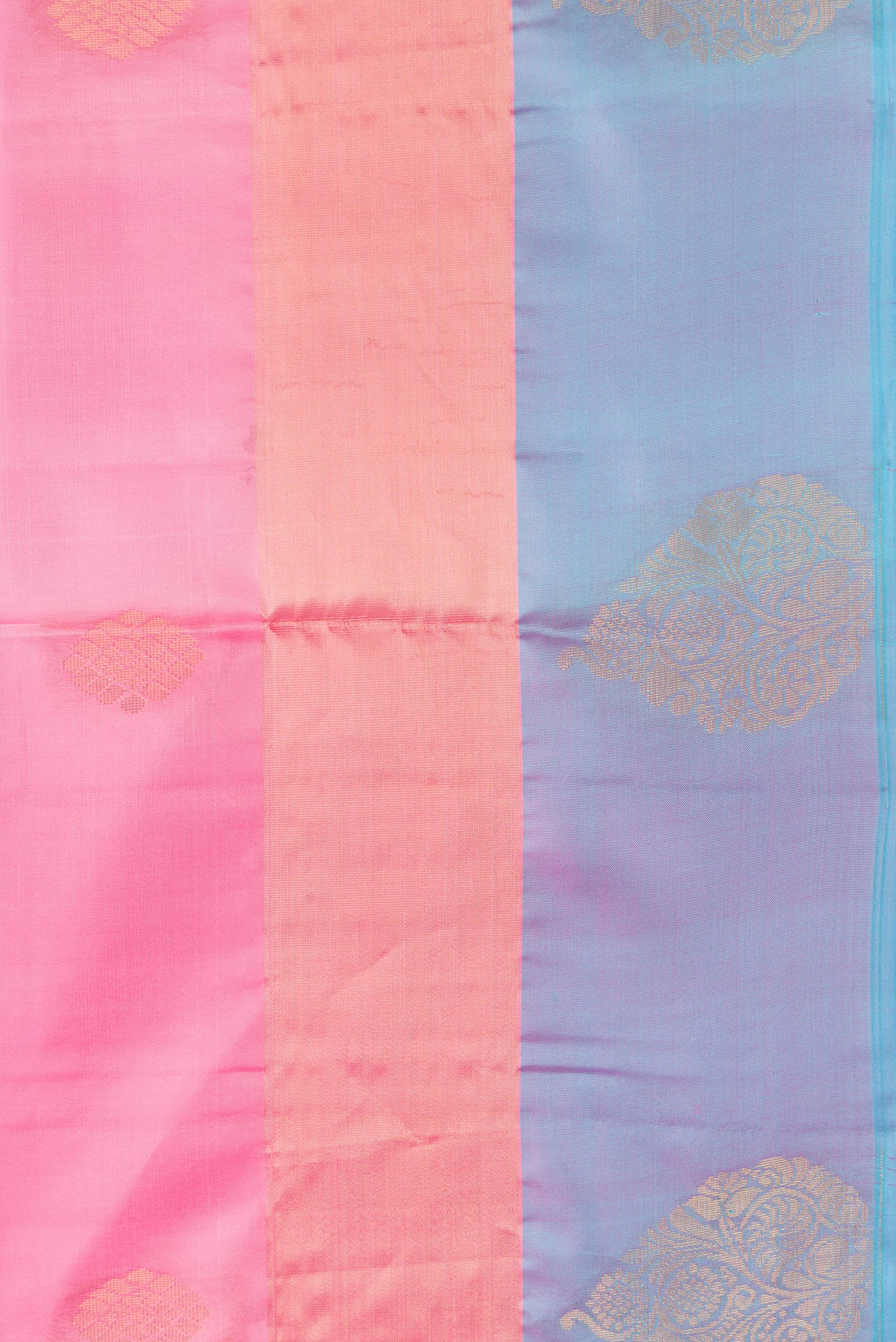 Border image of Pink Dual Tone Soft Silk Saree with Zari Butta on the body and Fancy Border. 