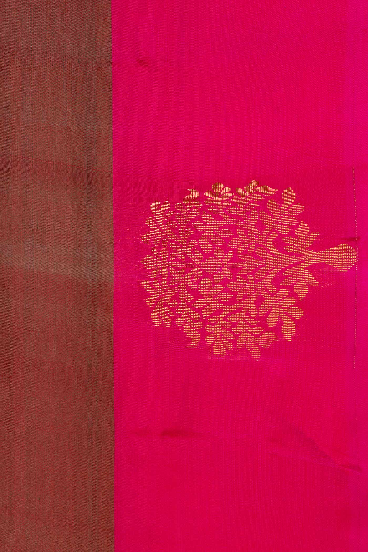 Border image of Maroon Dual Tone Soft Silk Saree with Zari Butta on the body and Zari Border. 