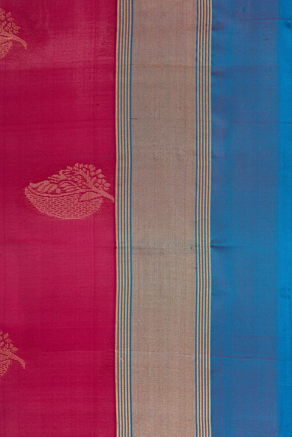 Border image of Maroon Dual Tone Soft Silk Saree with Zari Butta on the body and Zari Border. 