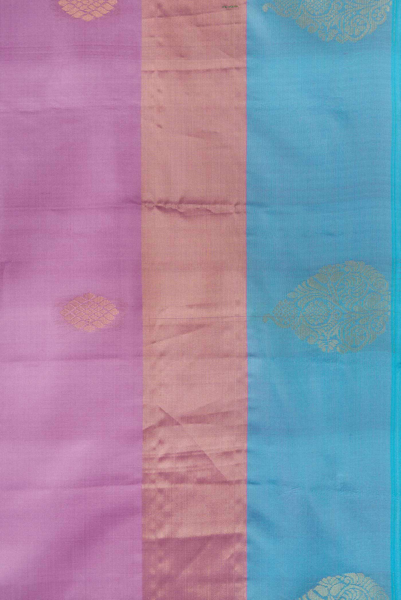 Border image of Purple Dual Tone Soft Silk Saree with Zari Butta on the body and Fancy Border. 