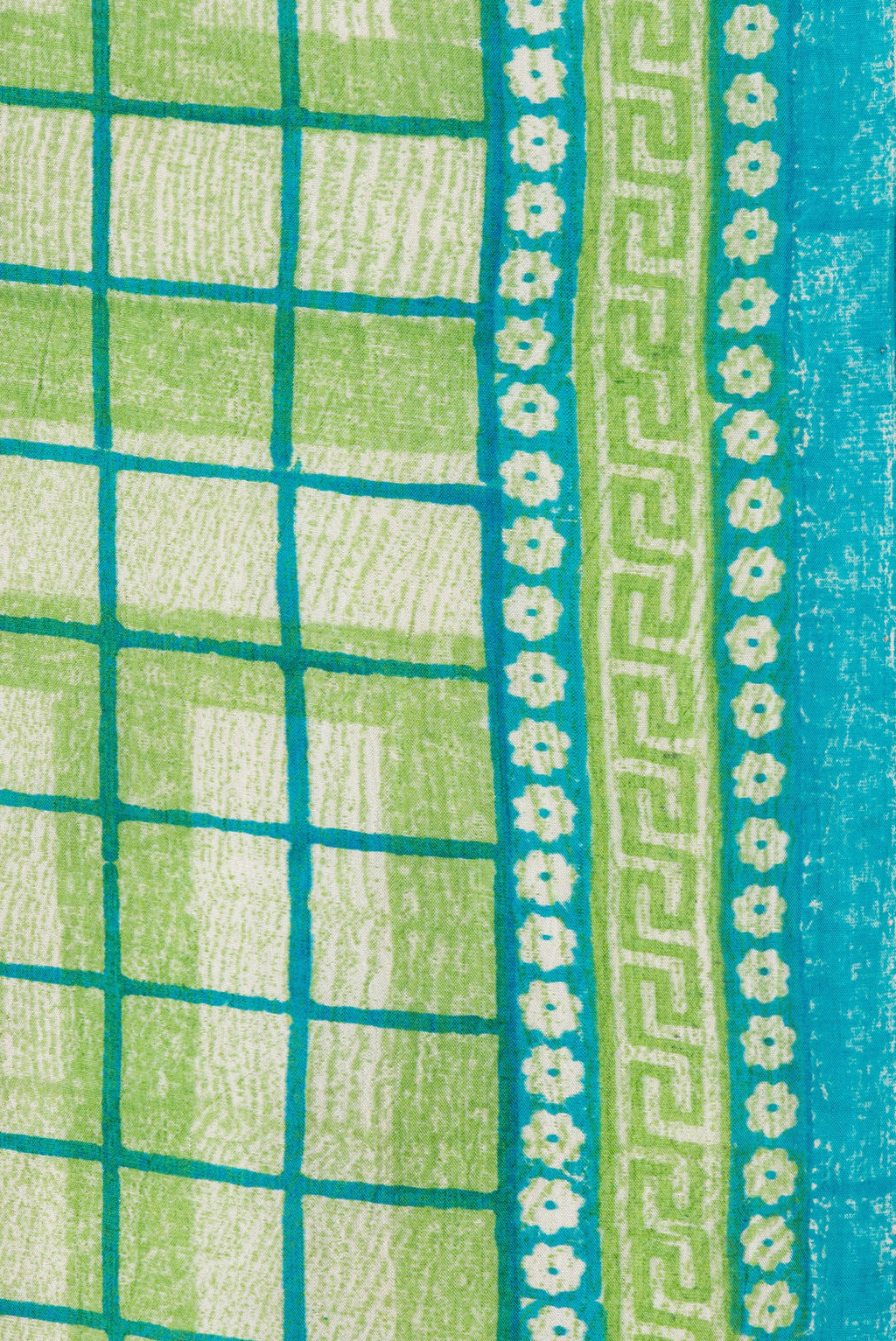 Border image of Green Dual Tone Tussar Silk Saree with Printed design on the body and Printed Border. 