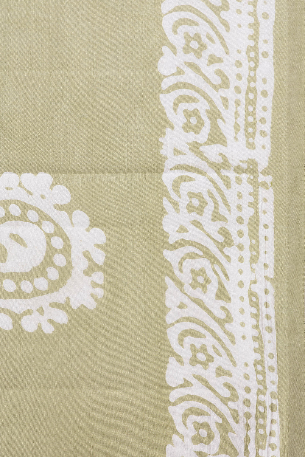Border image of Pista Green Dual Tone Tussar Silk Saree with Batik Print on the body and Printed Border. 