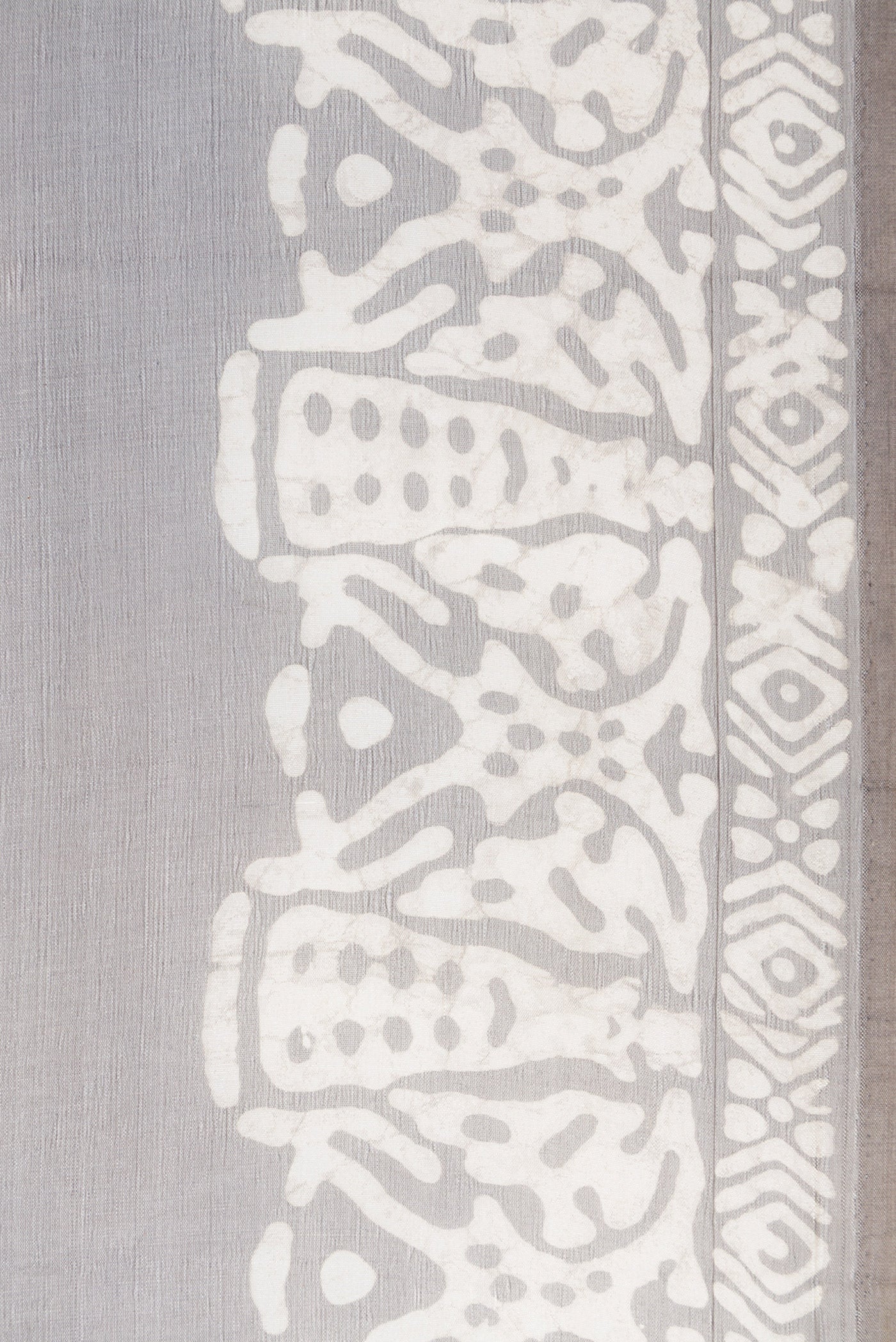 Border image of Grey Dual Tone Tussar Silk Saree with Printed design on the body and Printed Border. 