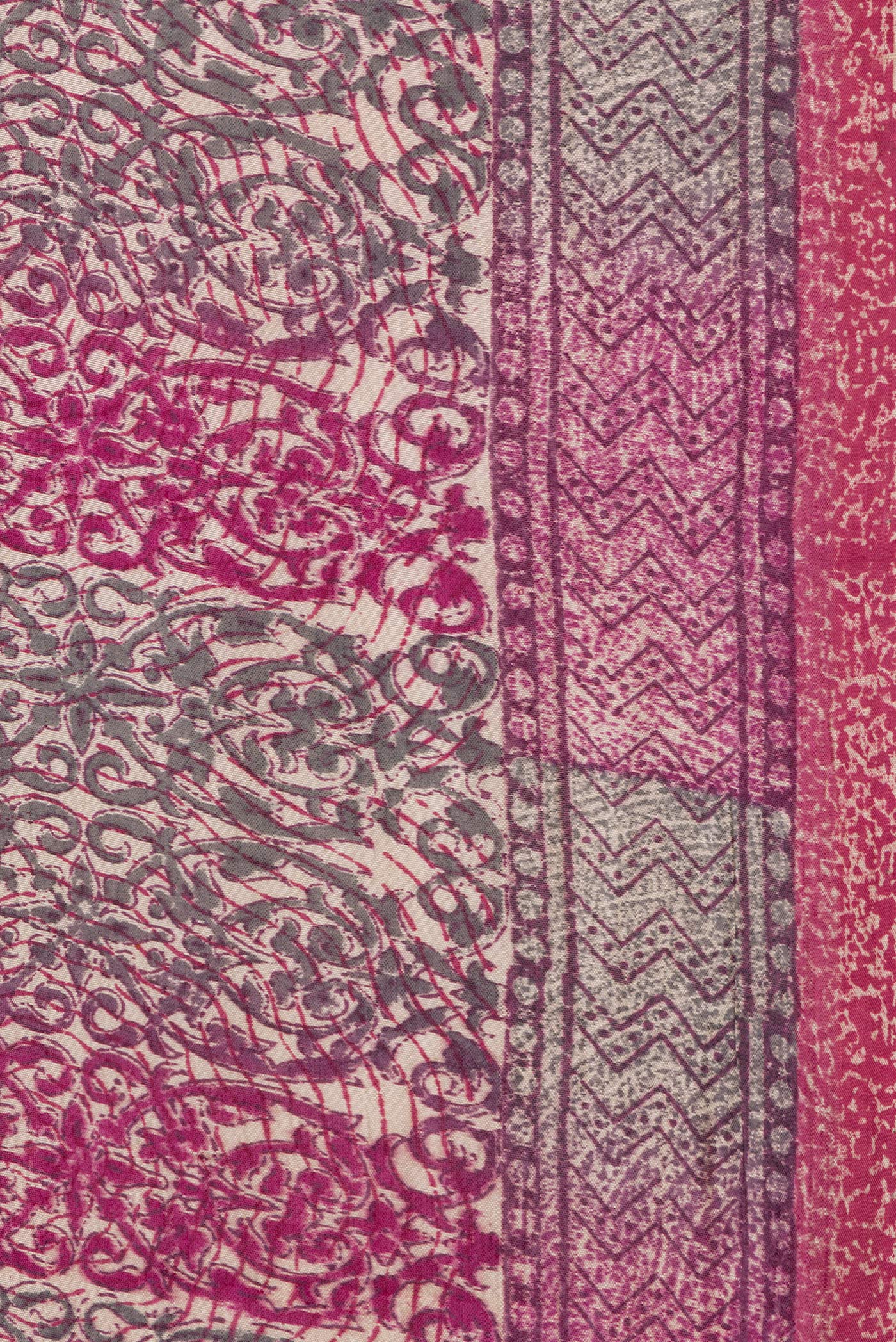 Border image of Multi Color Tussar Silk Saree with Printed design on the body and Printed Border. 