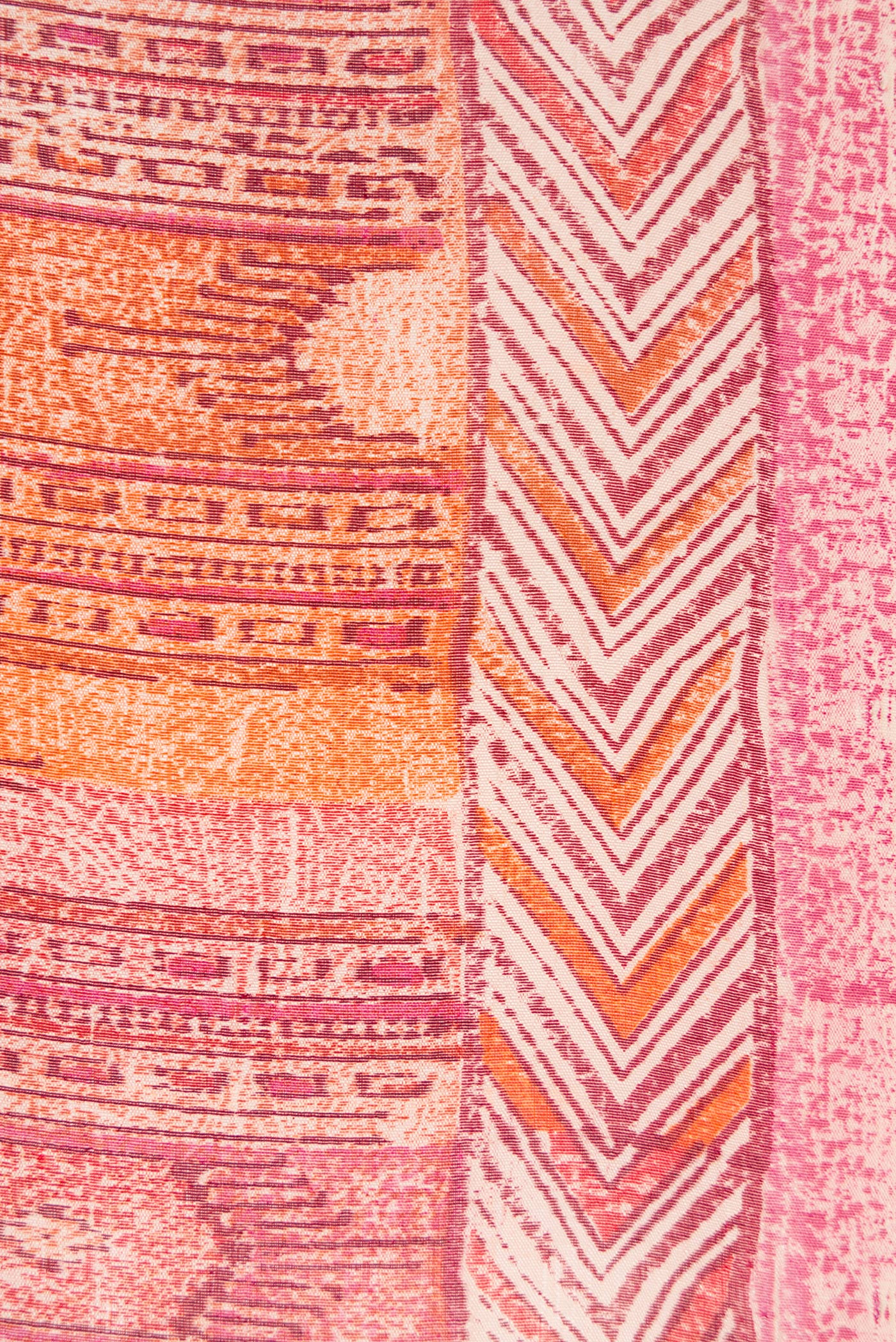 Border image of Coral Dual Tone Tussar Silk Saree with Printed design on the body and Printed Border. 