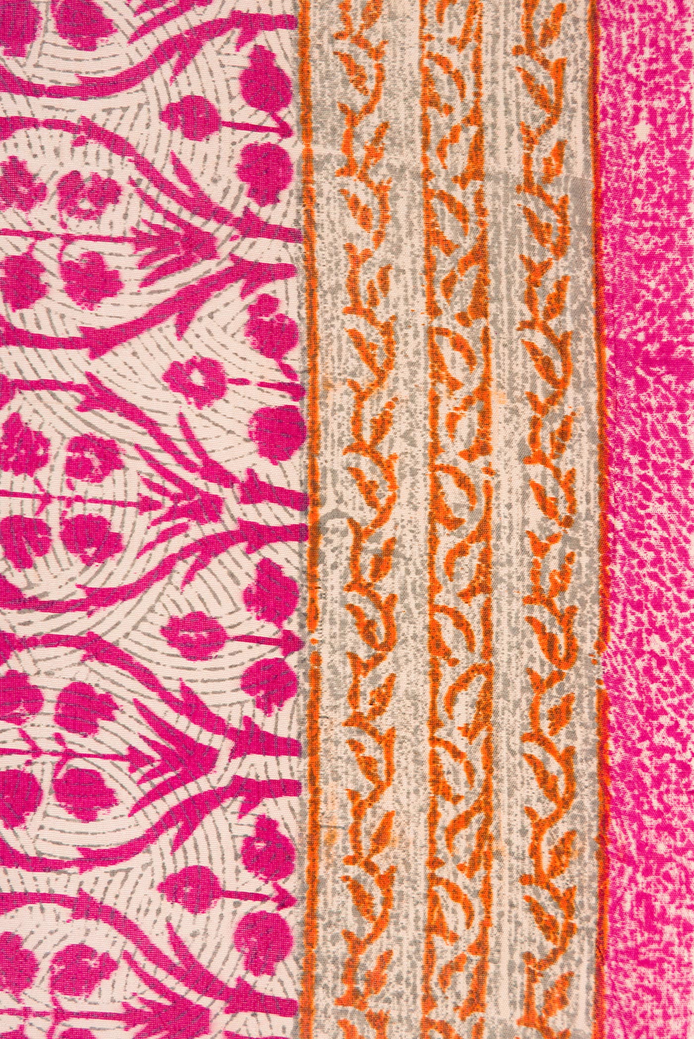 Border image of Pink Dual Tone Tussar Silk Saree with Printed design on the body and Printed Border. 