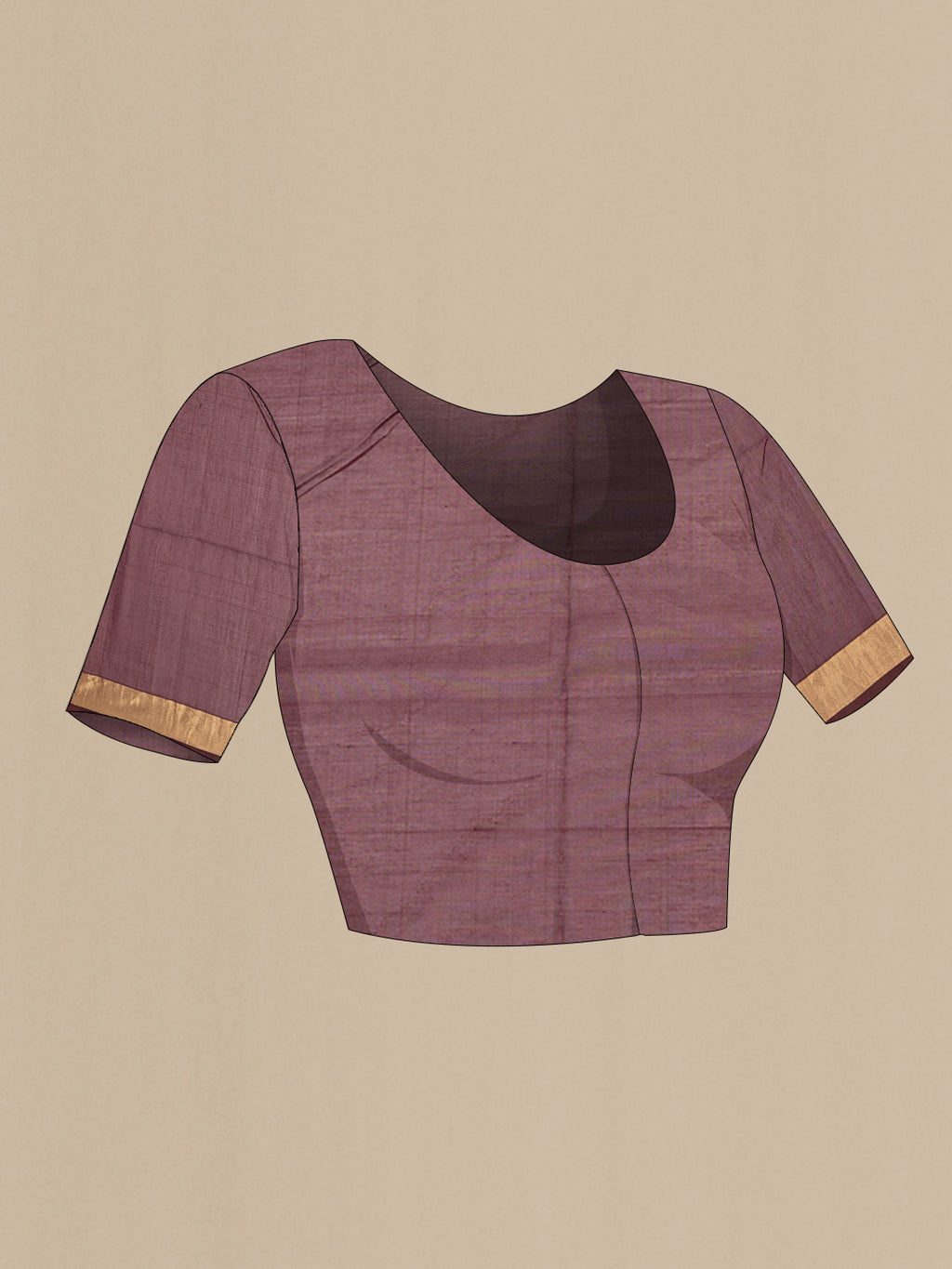 Close up image of the blouse of Magenta Silk Cotton Saree with Zari Butta on the body and Zari Border. 