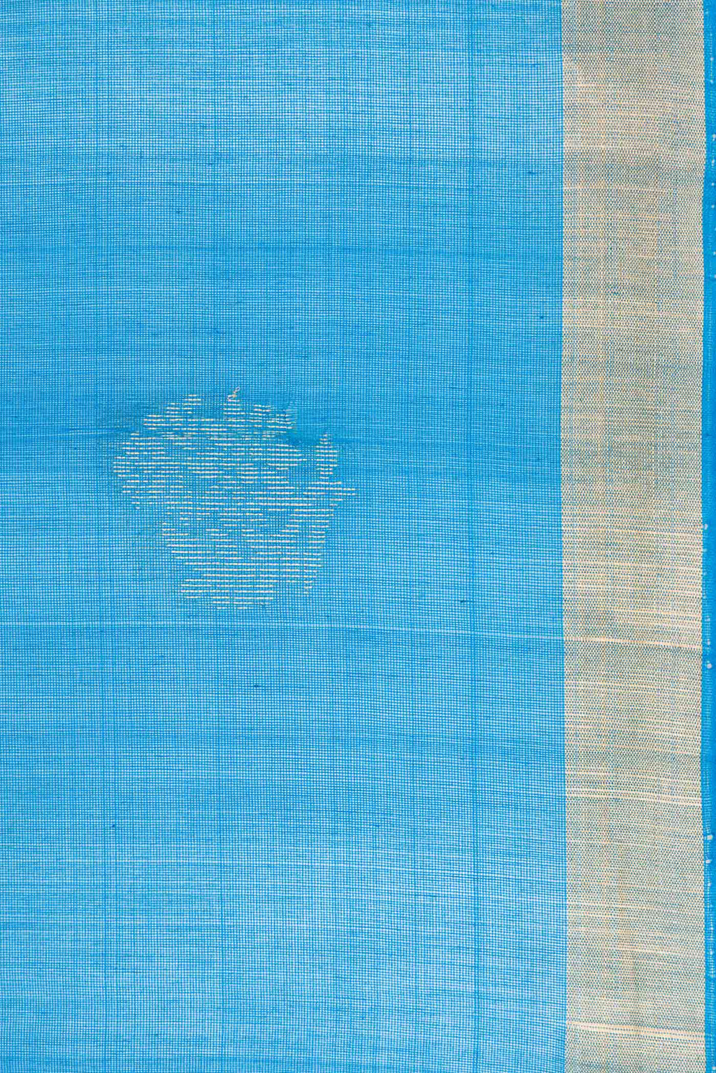 Border image of Sky Blue Dual Tone Silk Cotton Saree with Zari Butta on the body and Zari Border. 