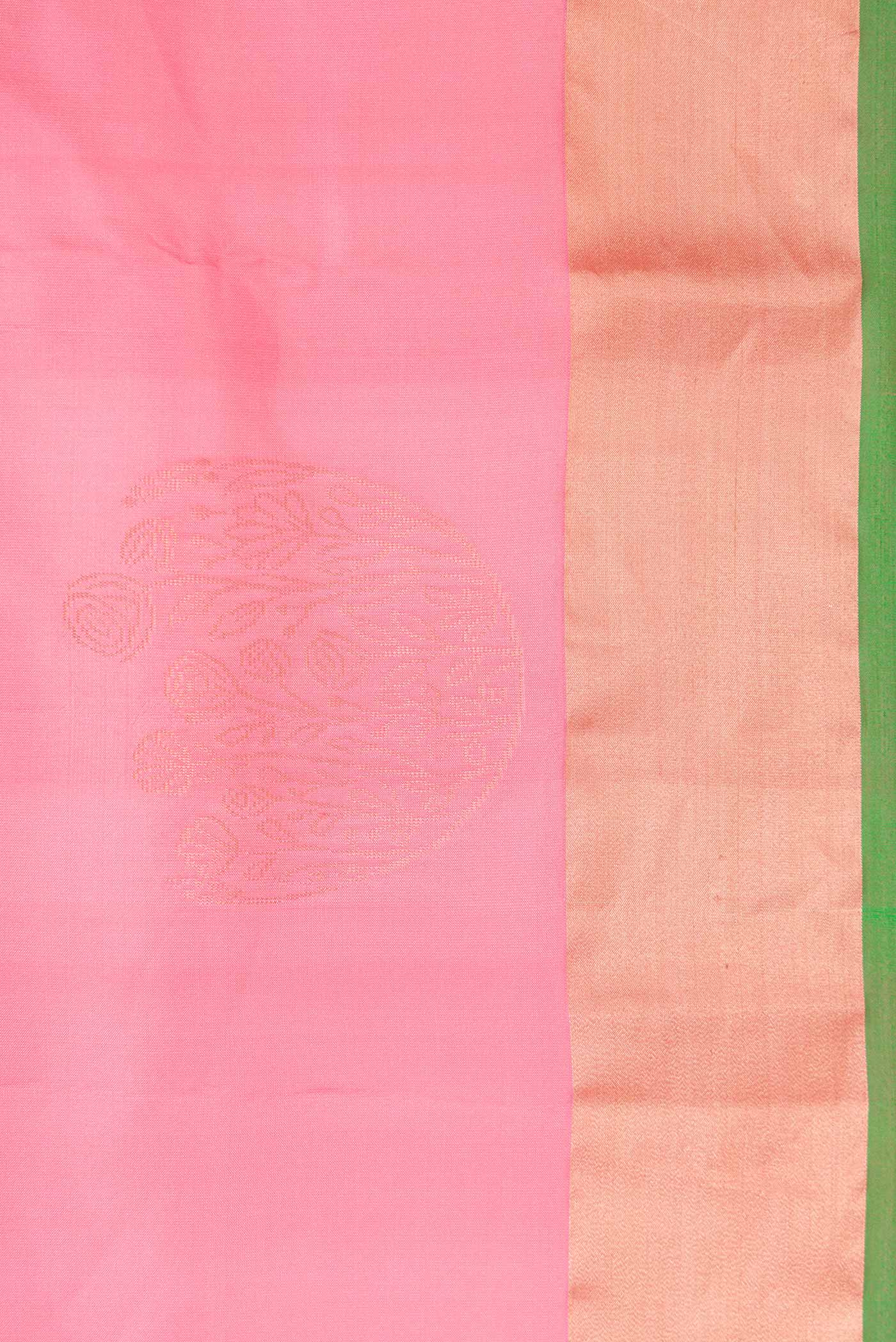 Border image of Pink Dual Tone Soft Silk Saree with Zari Butta on the body and Zari Border. 