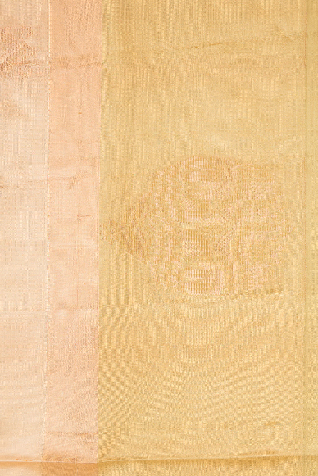 Border image of Sandal Dual Tone Soft Silk Saree with Zari Butta on the body and Zari Border. 
