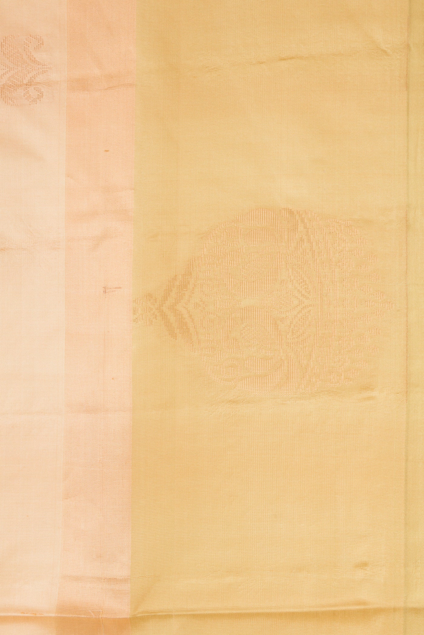 Border image of Sandal Dual Tone Soft Silk Saree with Zari Butta on the body and Zari Border. 