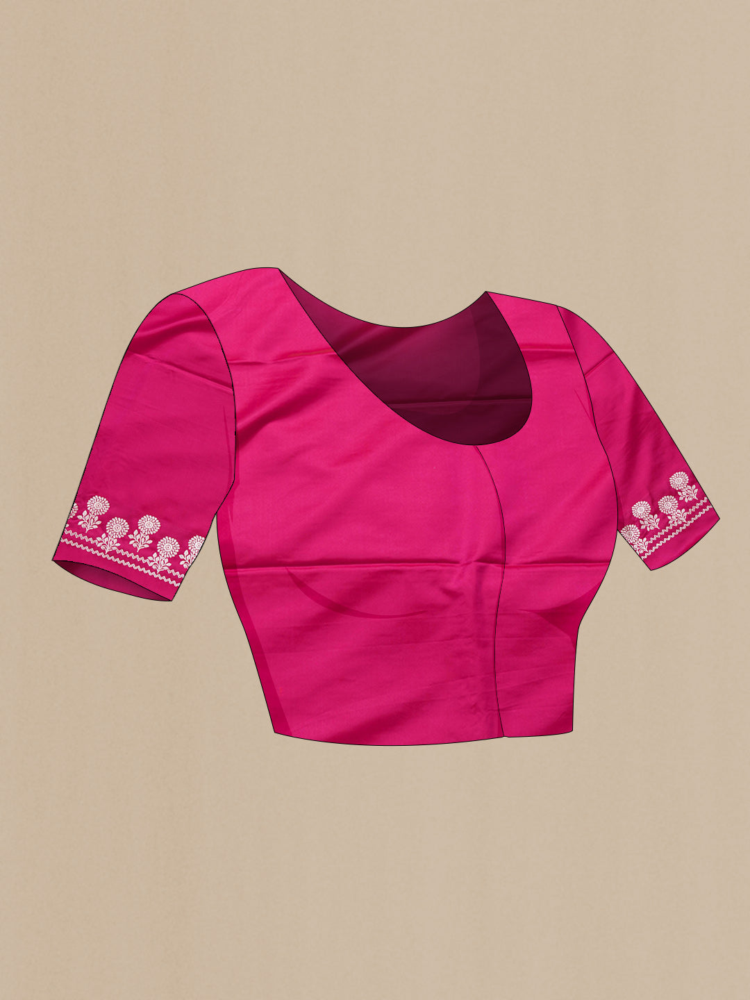 Close up image of the blouse of Pink Dual Tone Banarasi Silk Saree with Zari Butta on the body and Fancy Border. 