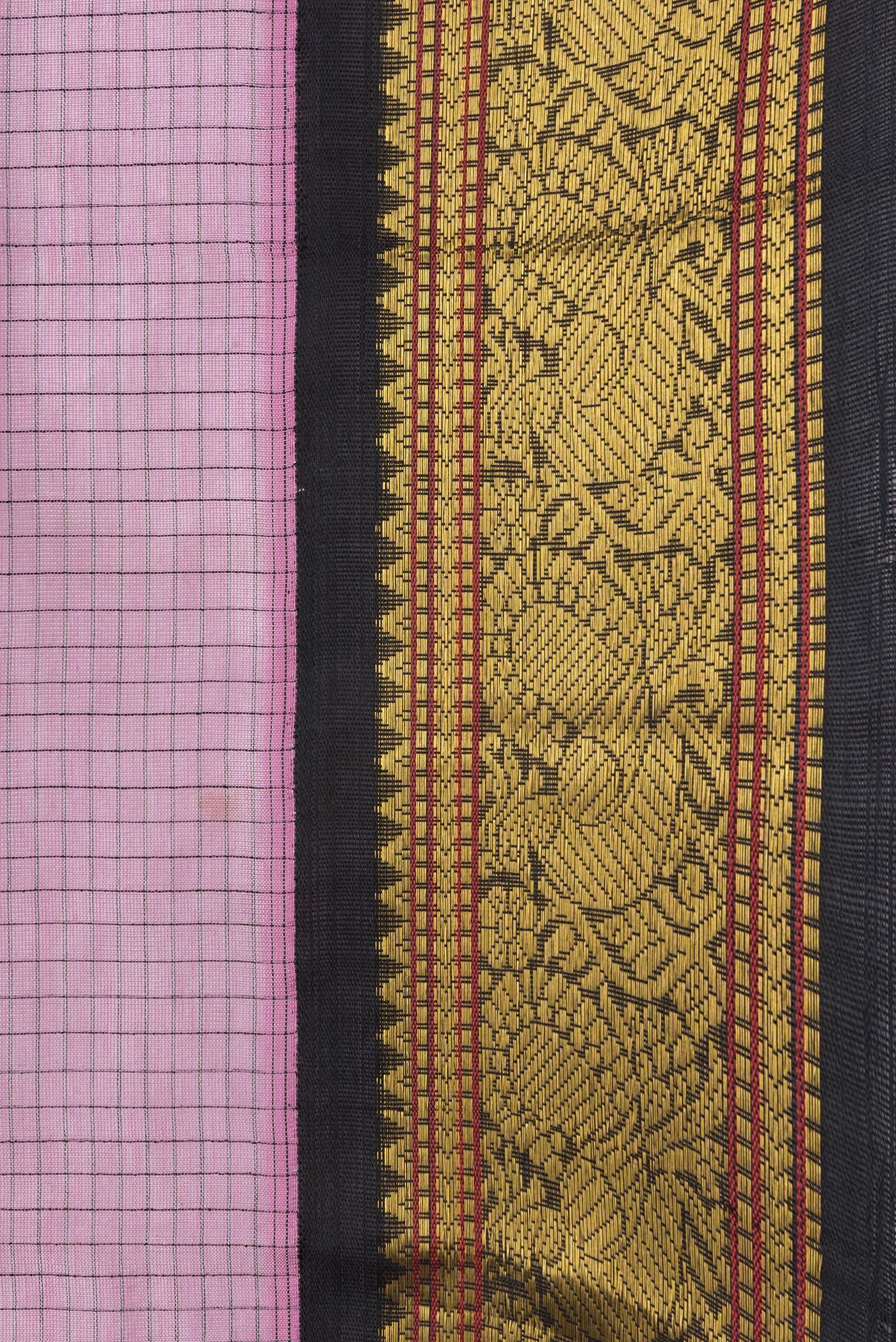 Border image of Lavender Dual Tone Silk Cotton Saree with Zari Butta on the body and Zari Border. 