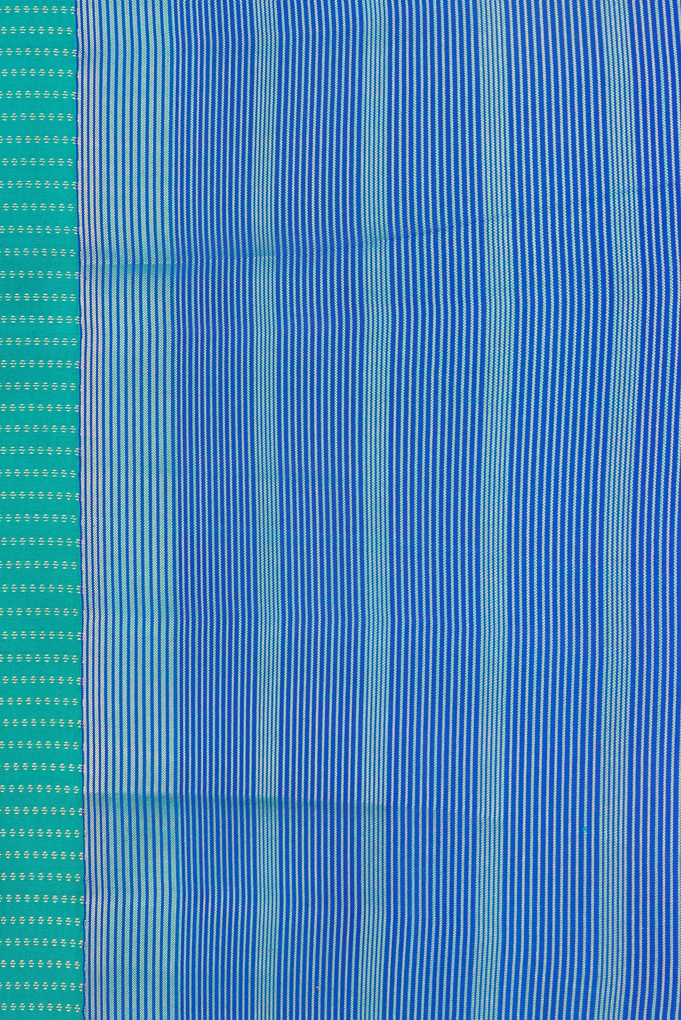 Border image of Green Dual Tone Kanchipuram Silk Saree with Stripes on the body and Zari Border. 