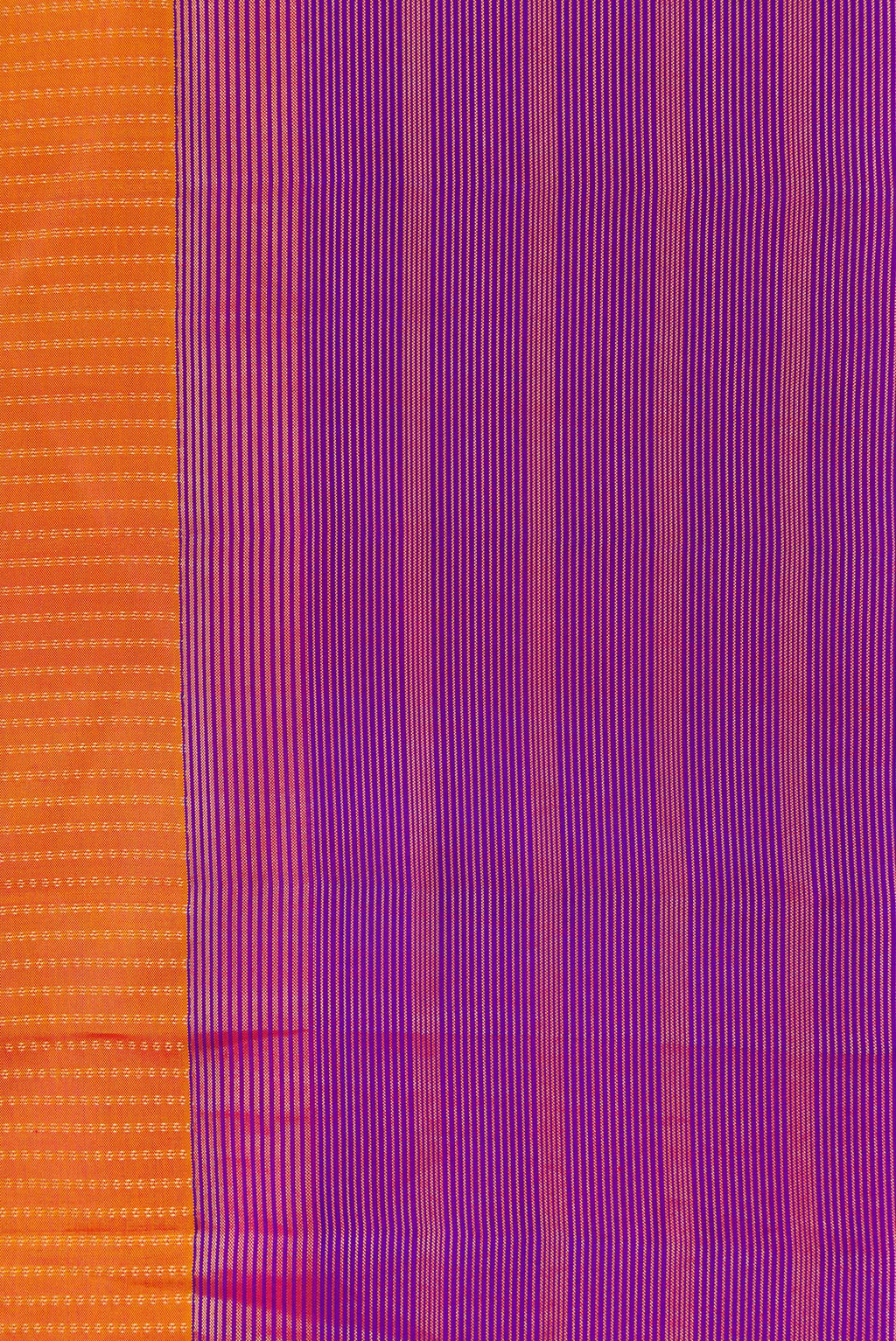 Border image of Mustard Dual Tone Kanchipuram Silk Saree with Stripes on the body and Zari Border. 