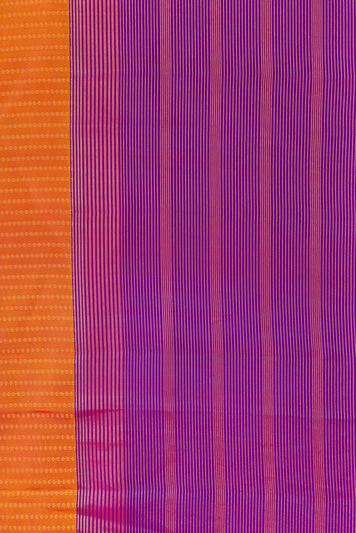 Border image of Mustard Dual Tone Kanchipuram Silk Saree with Stripes on the body and Zari Border. 