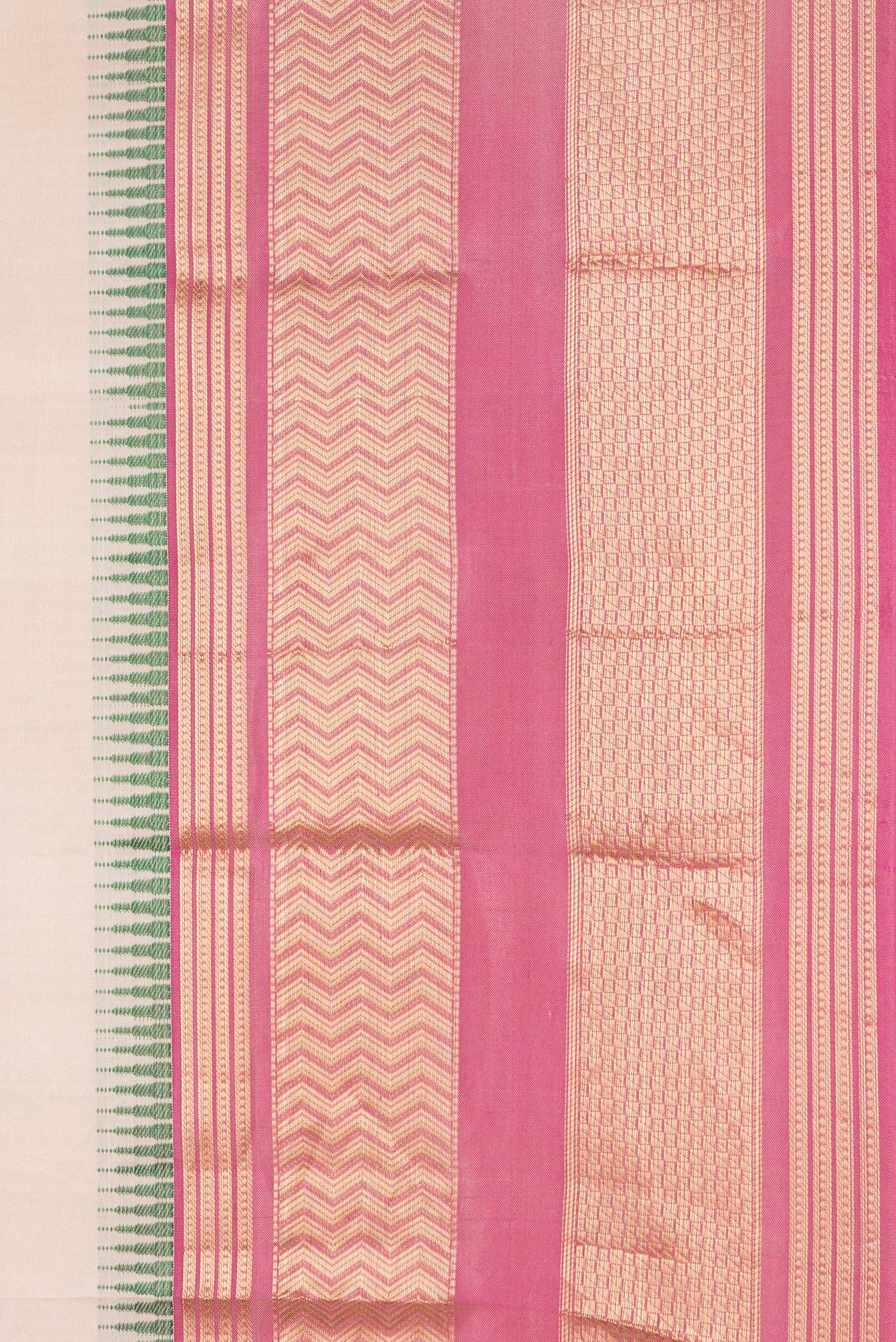 Border image of Beige Dual Tone Kanjivaram Silk Saree with Zari Butta on the body and Zari Border. 