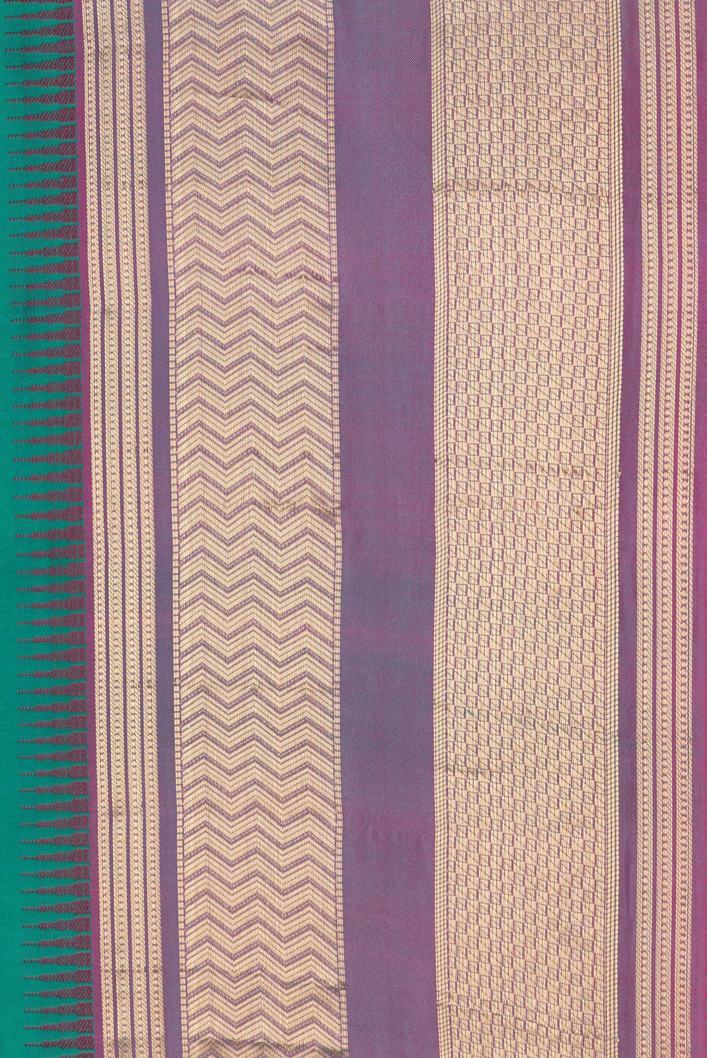 Border image of Green Dual Tone Kanjivaram Silk Saree with Zari Butta on the body and Zari Border. 