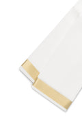 Off White Silk Dhoti With Angavastram (8X4) Muzham with Plain Body and Zari Border