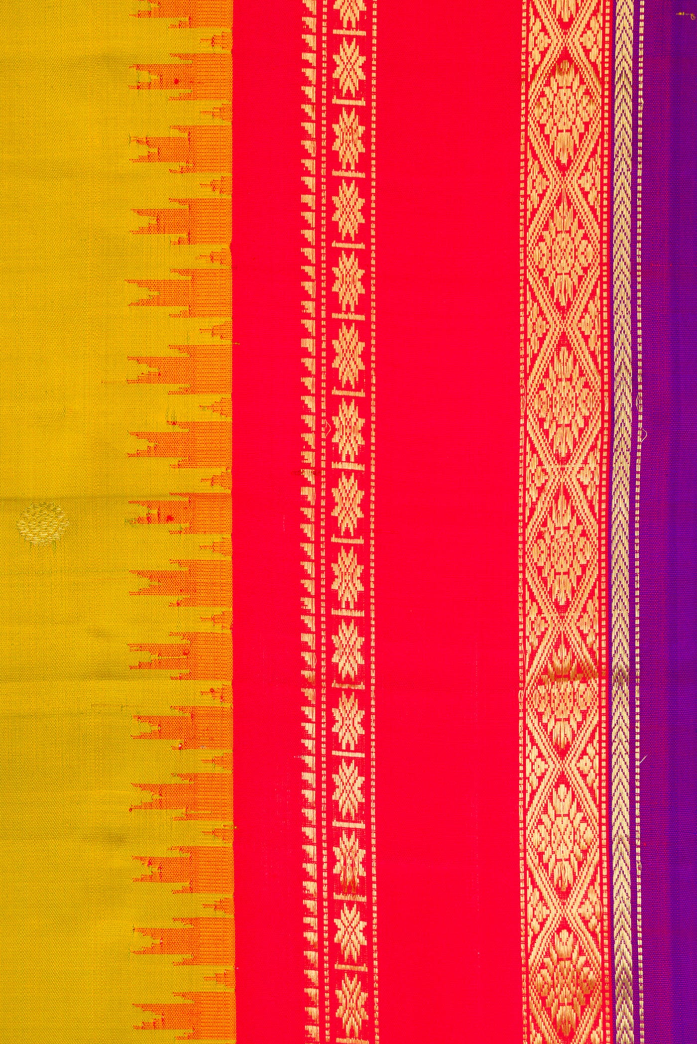 Border image of Mehandi Green Dual Tone Gadwal Silk Saree with Zari Butta on the body and Zari Border. 