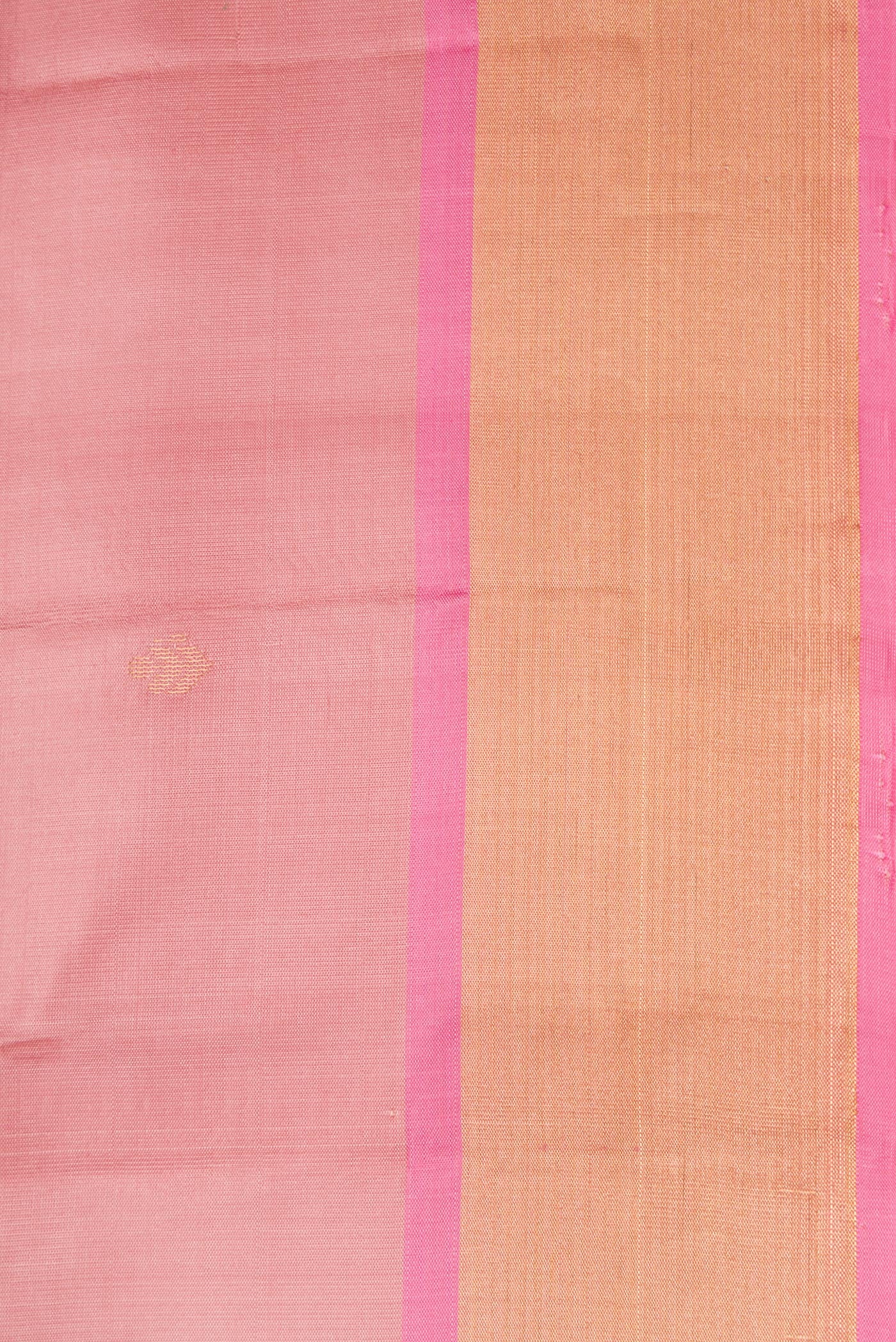 Border image of Rose Gold Dual Tone Soft Silk Saree with Zari Butta on the body and Zari Border. 