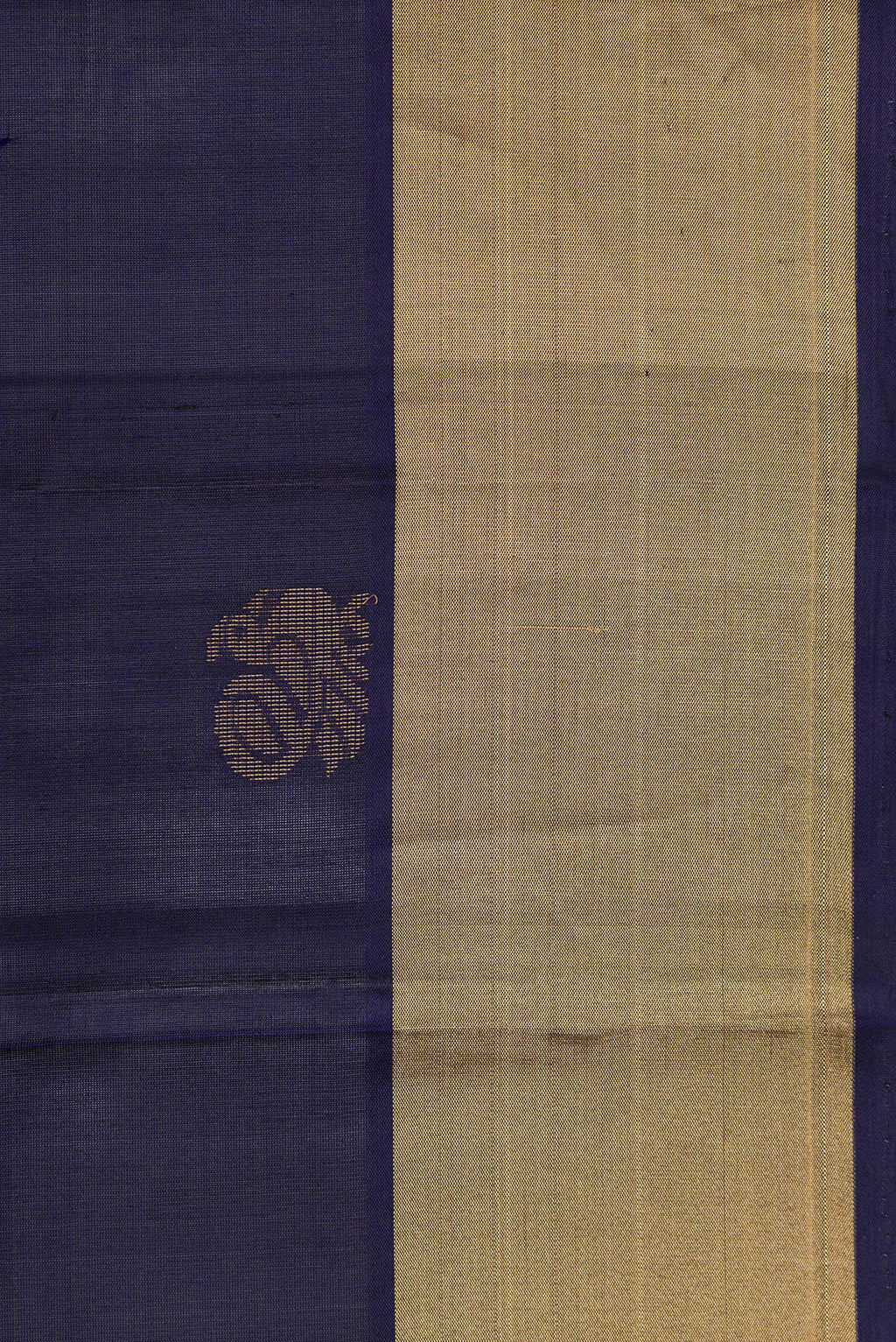 Border image of Navy Blue Dual Tone Soft Silk Saree with Zari Butta on the body and Zari Border. 