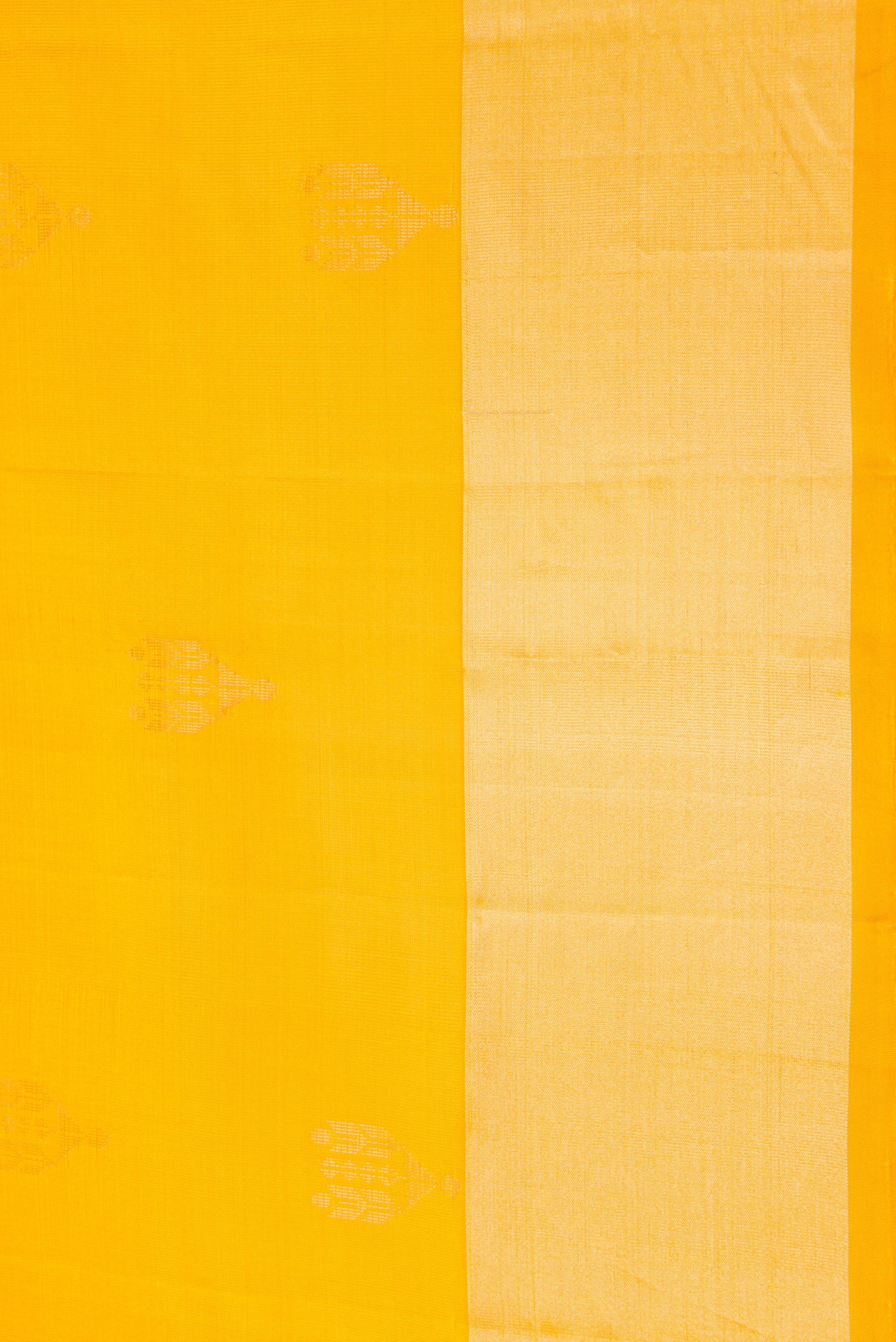 Border image of Yellow Dual Tone Soft Silk Saree with Zari Butta on the body and Zari Border. 