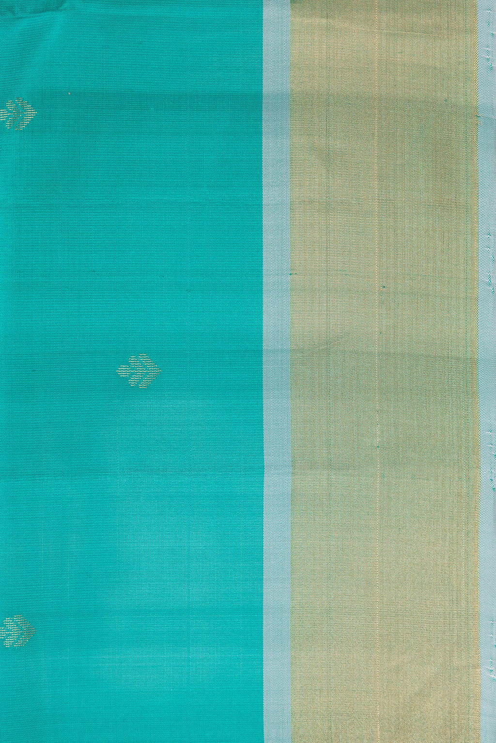 Border image of Green Dual Tone Soft Silk Saree with Zari Butta on the body and Zari Border. 