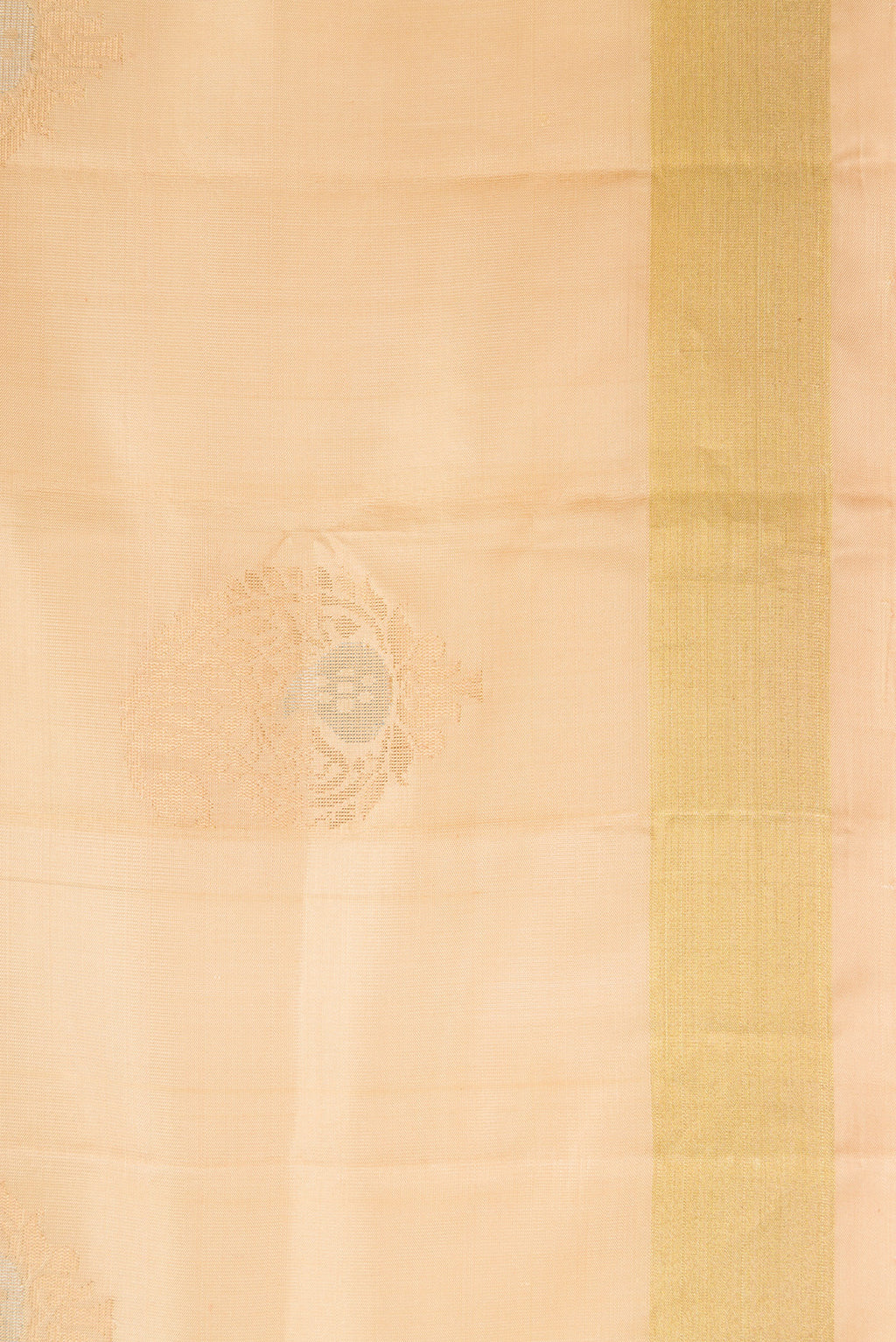Border image of Sandal Dual Tone Soft Silk Saree with Zari Butta on the body and Zari Border. 