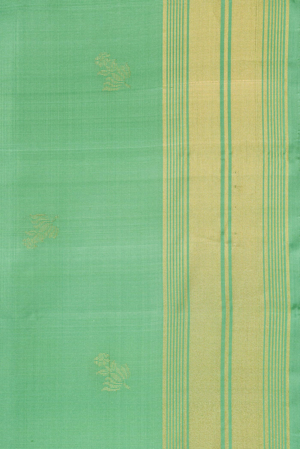 Border image of Pista Green Dual Tone Soft Silk Saree with Zari Butta on the body and Zari Border. 