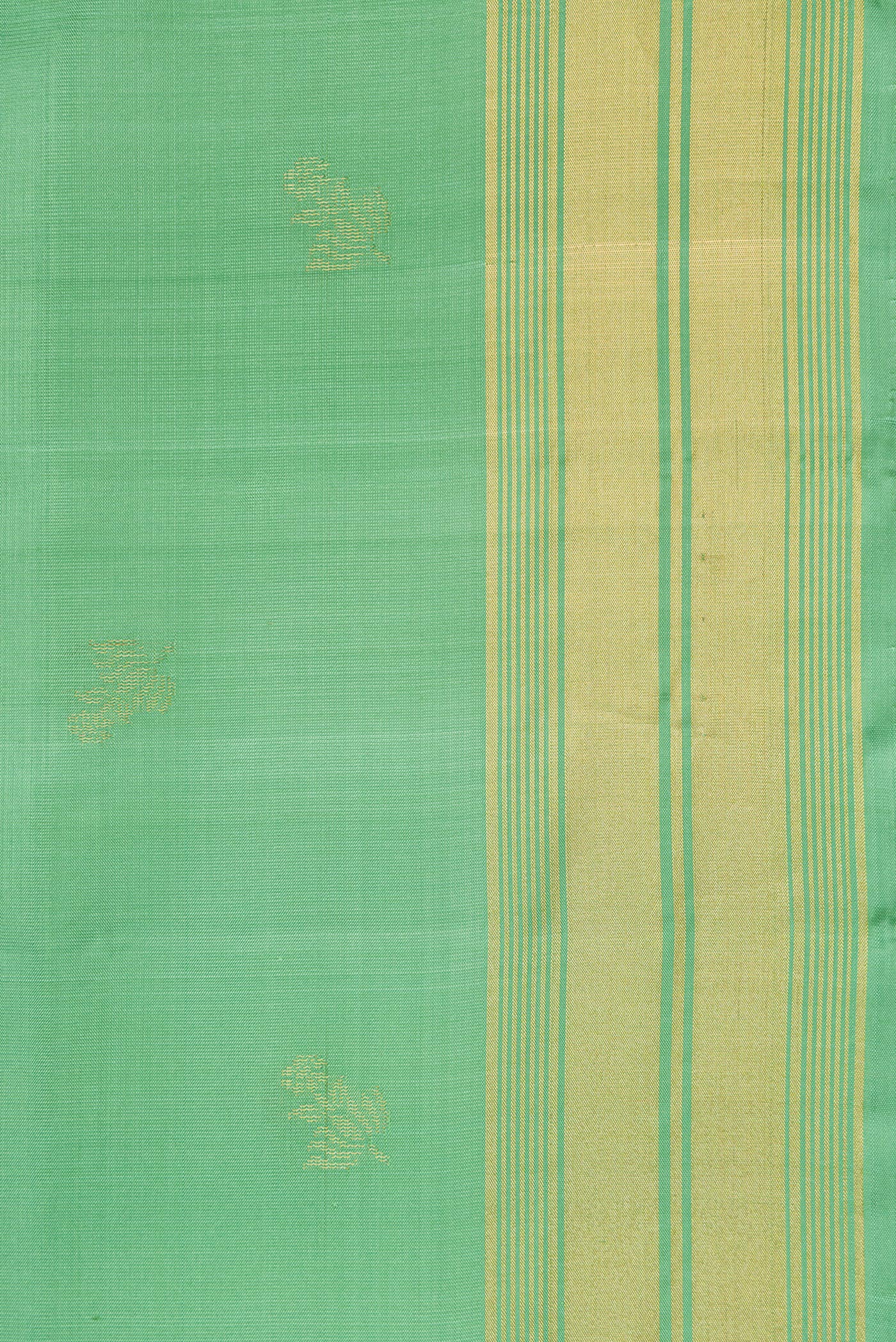 Border image of Pista Green Dual Tone Soft Silk Saree with Zari Butta on the body and Zari Border. 