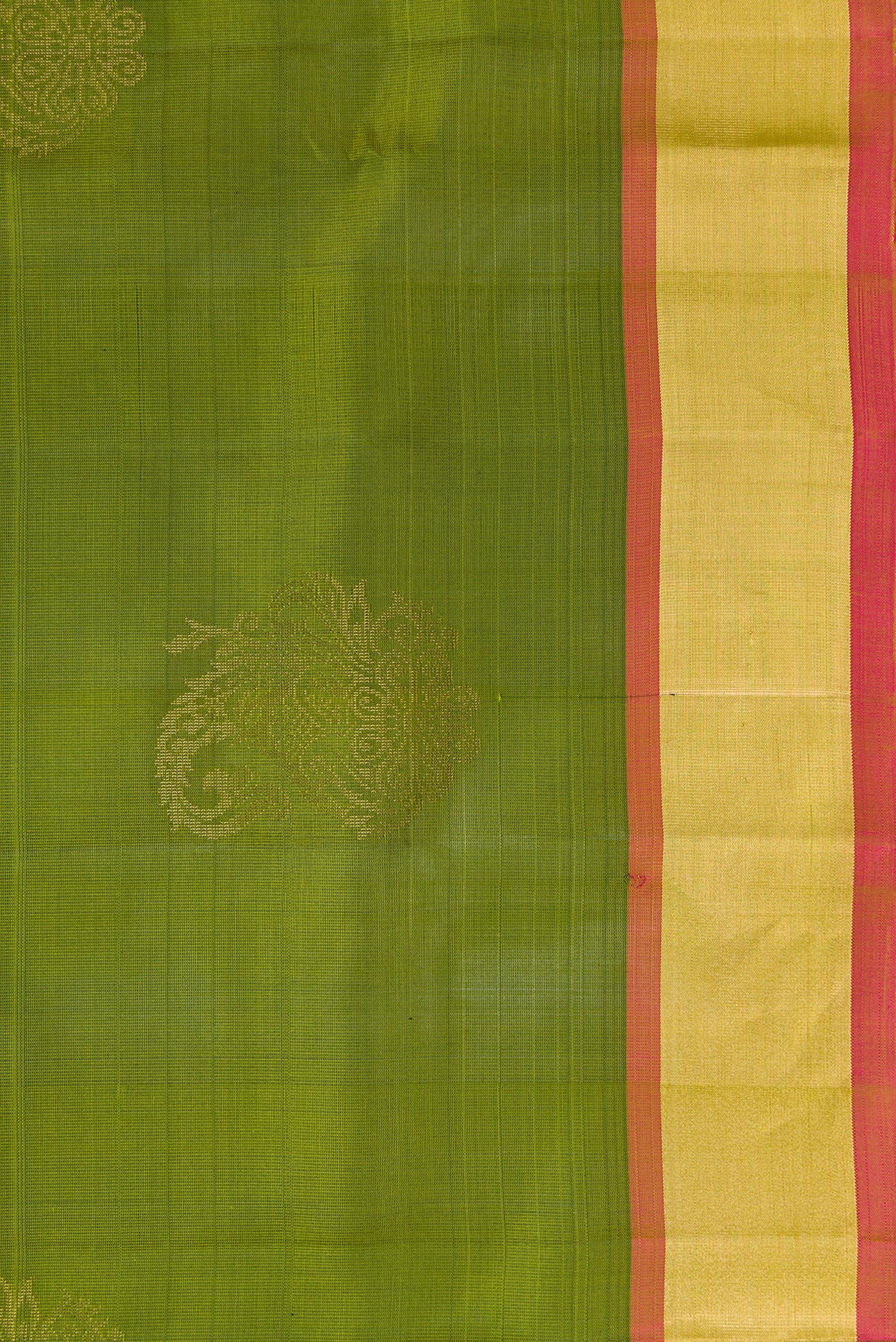 Border image of Green Dual Tone Soft Silk Saree with Zari Butta on the body and Zari Border. 