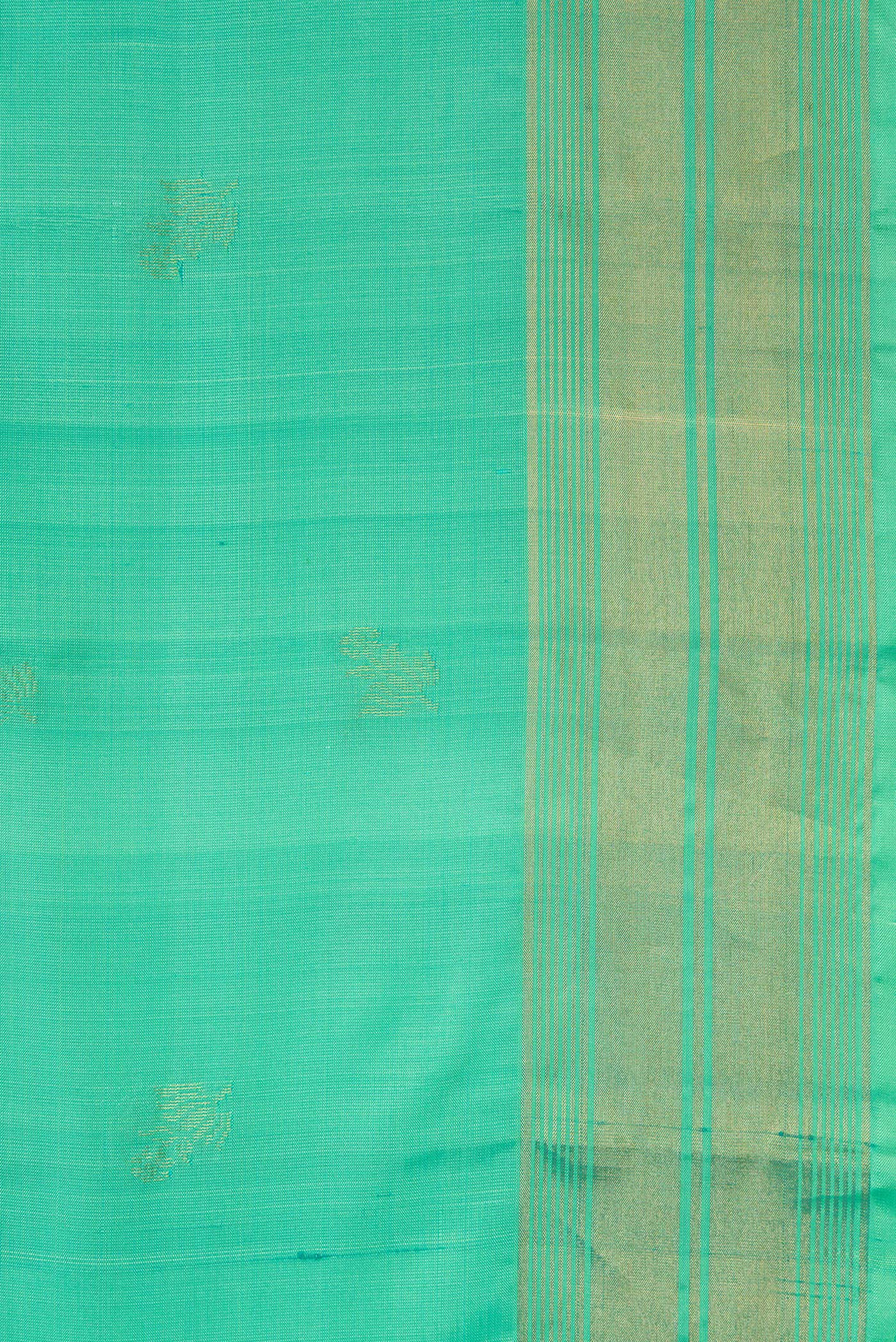Border image of Sea Green Dual Tone Soft Silk Saree with Zari Butta on the body and Zari Border. 