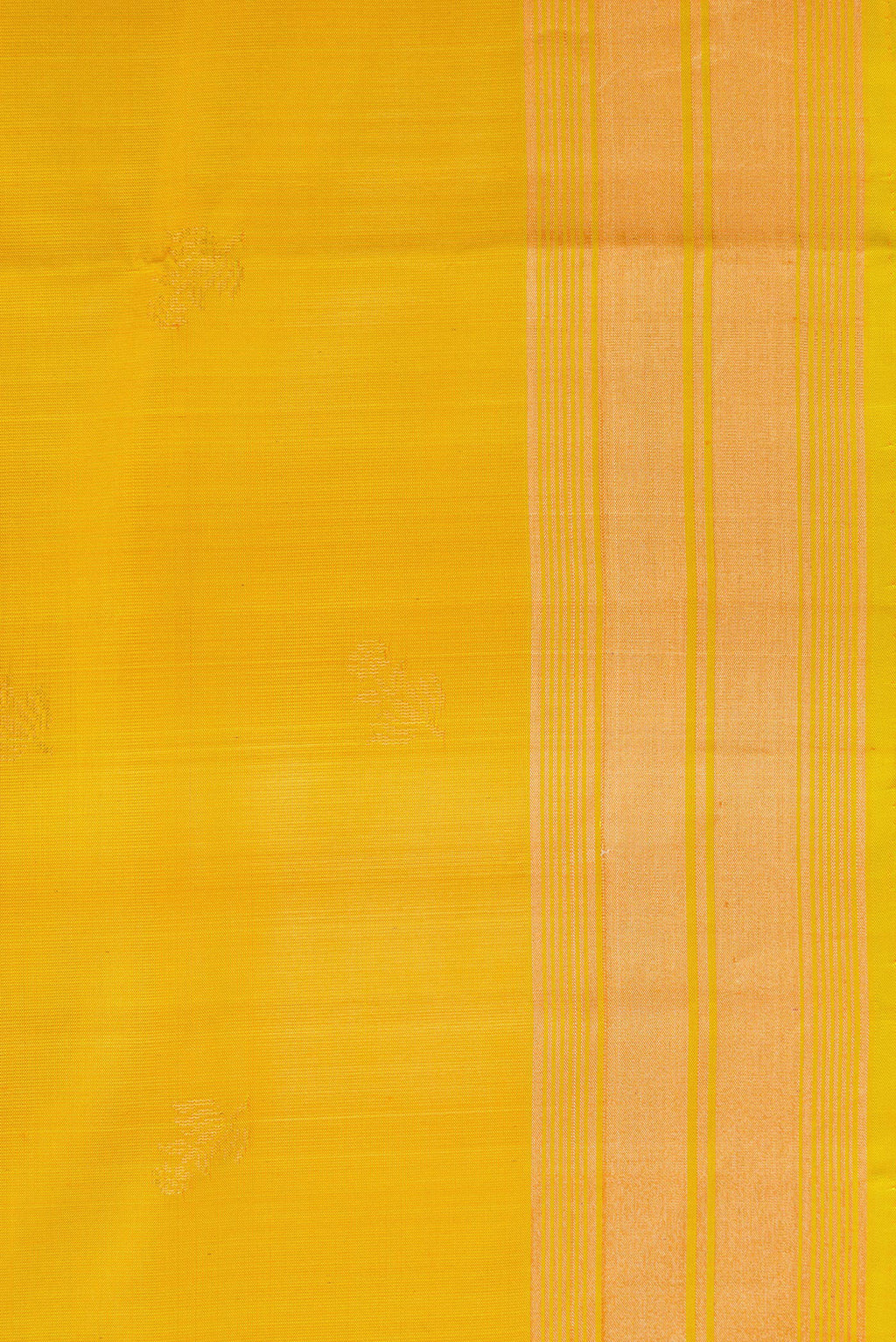 Border image of Yellow Dual Tone Soft Silk Saree with Zari Butta on the body and Zari Border. 