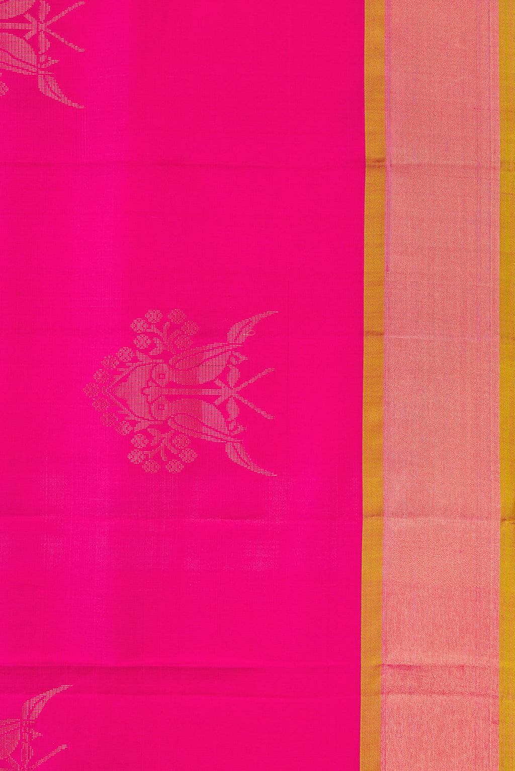 Border image of Pink Dual Tone Soft Silk Saree with Zari Butta on the body and Zari Border. 