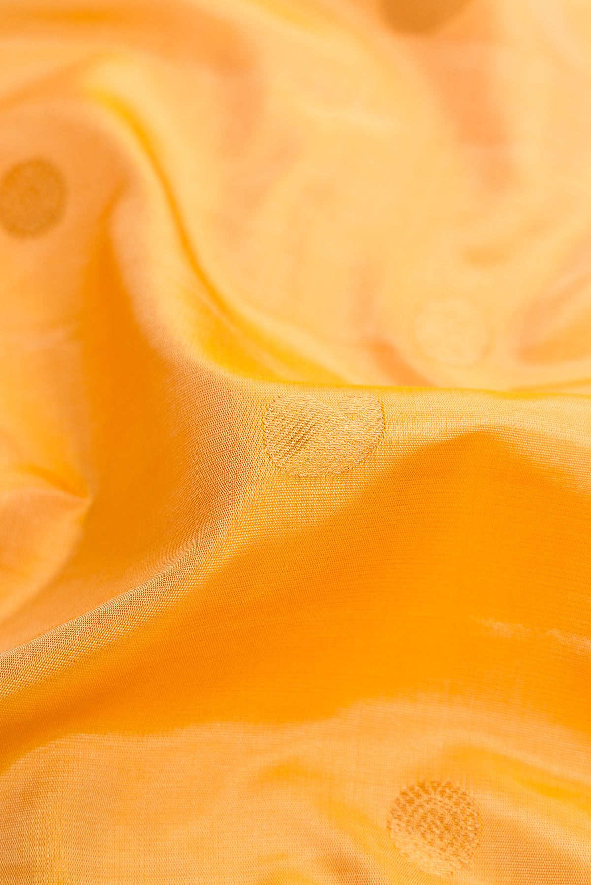 Close up of Sandal Dual Tone Gadwal Silk Saree with Zari Butta on the body and Paithani Border.  displaying folds