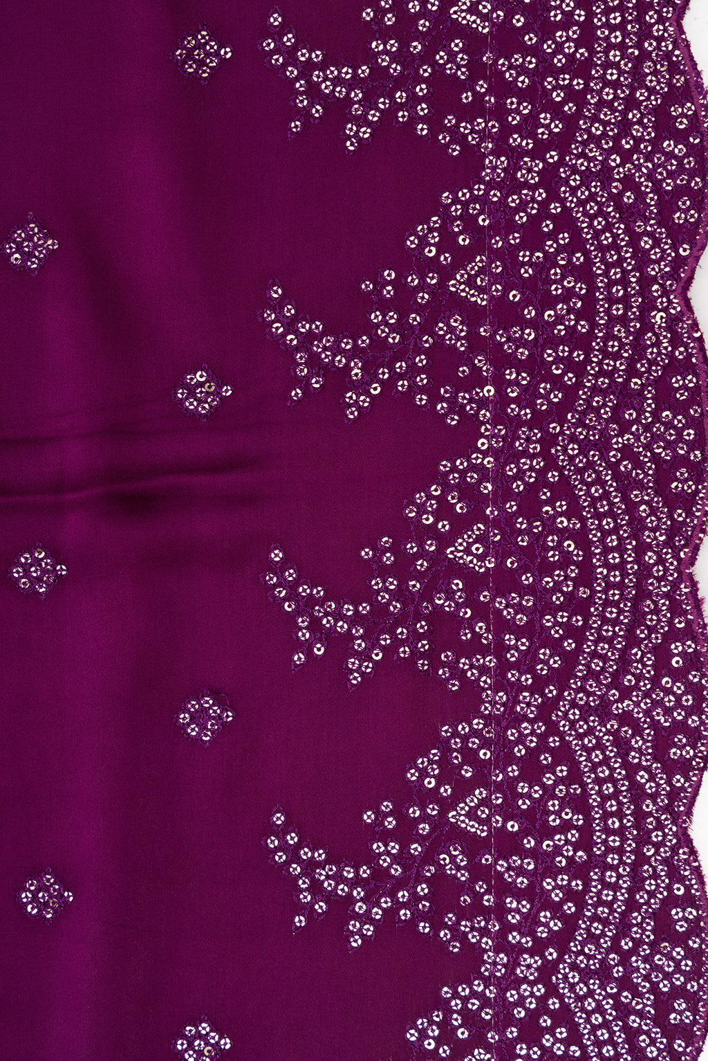 Border image of Purple Dual Tone Crepe Saree with Embroidery on the body and Embroidery Border. 