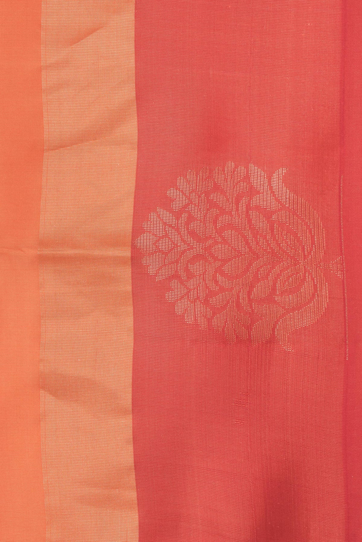 Border image of Golden Peach Dual Tone Soft Silk Saree with Zari Butta on the body and Fancy Border. 