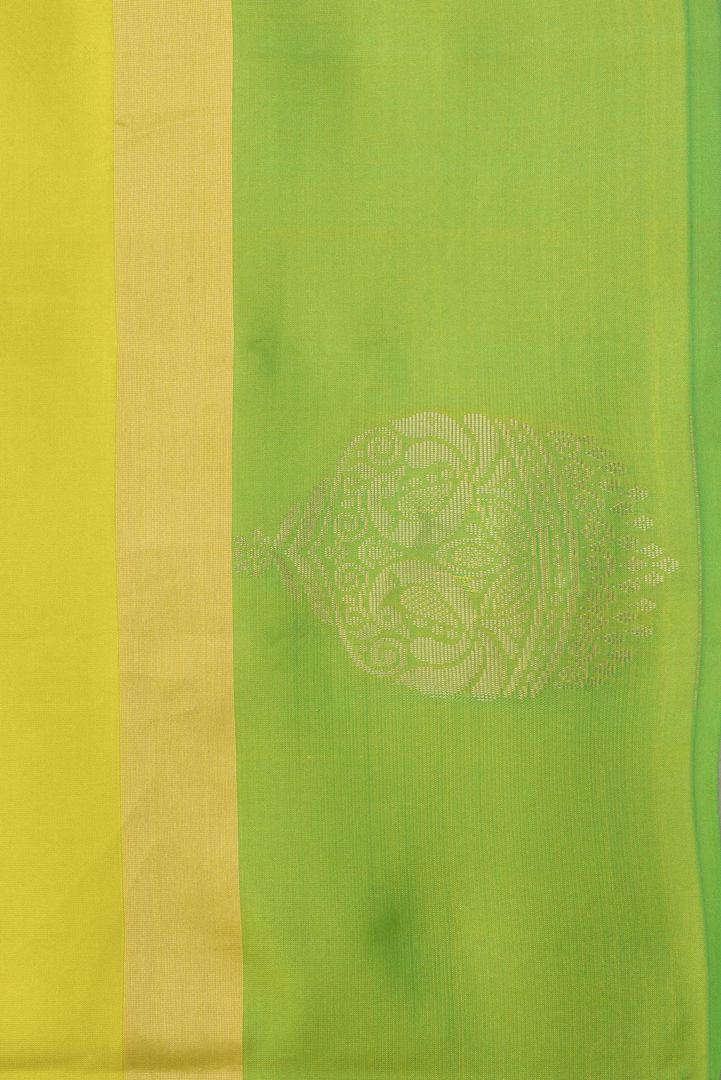 Border image of Parrot Green Dual Tone Soft Silk Saree with Zari Butta on the body and Fancy Border. 