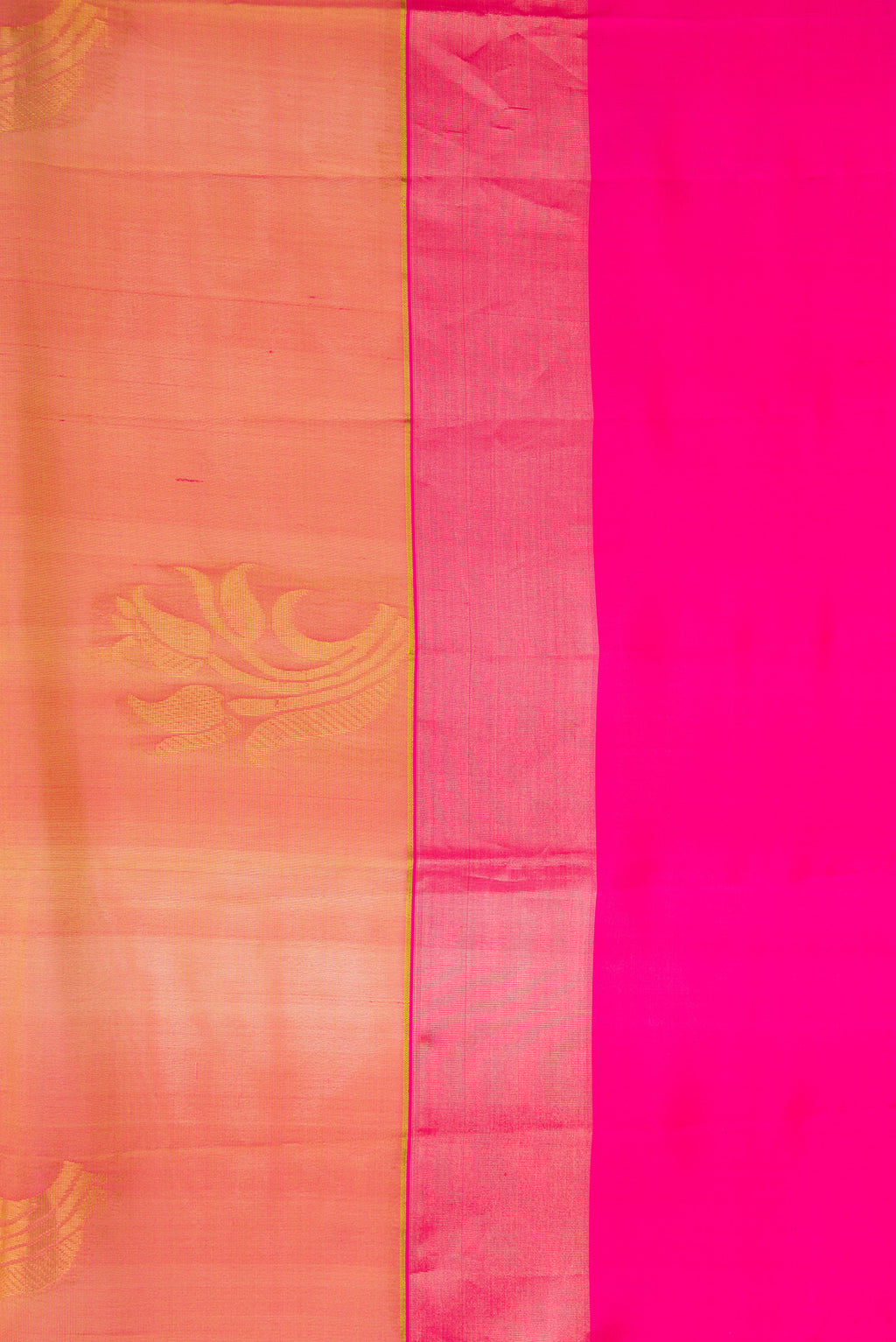 Border image of Mustard Dual Tone Soft Silk Saree with Zari Butta on the body and Zari Border. 