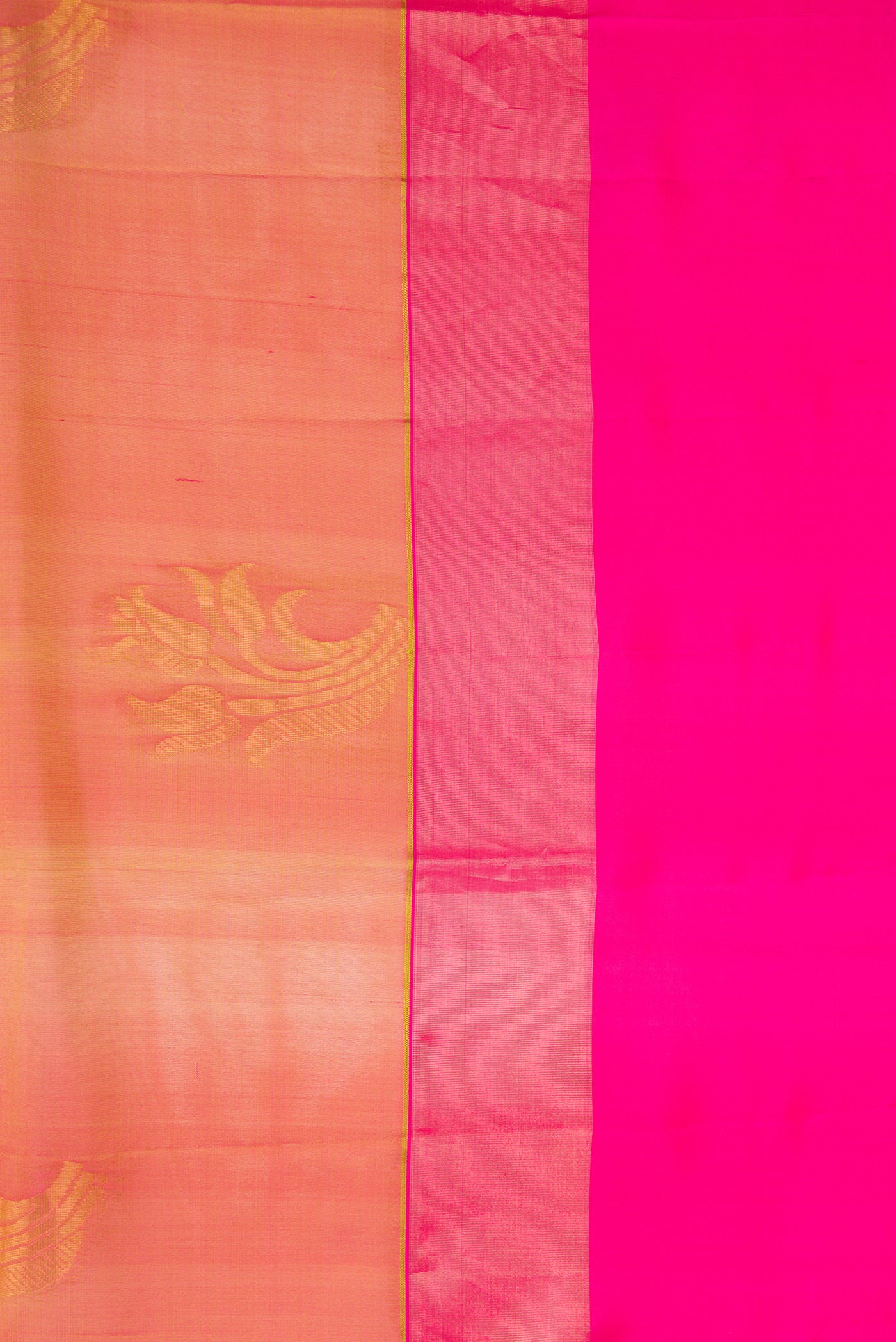 Border image of Mustard Dual Tone Soft Silk Saree with Zari Butta on the body and Zari Border. 