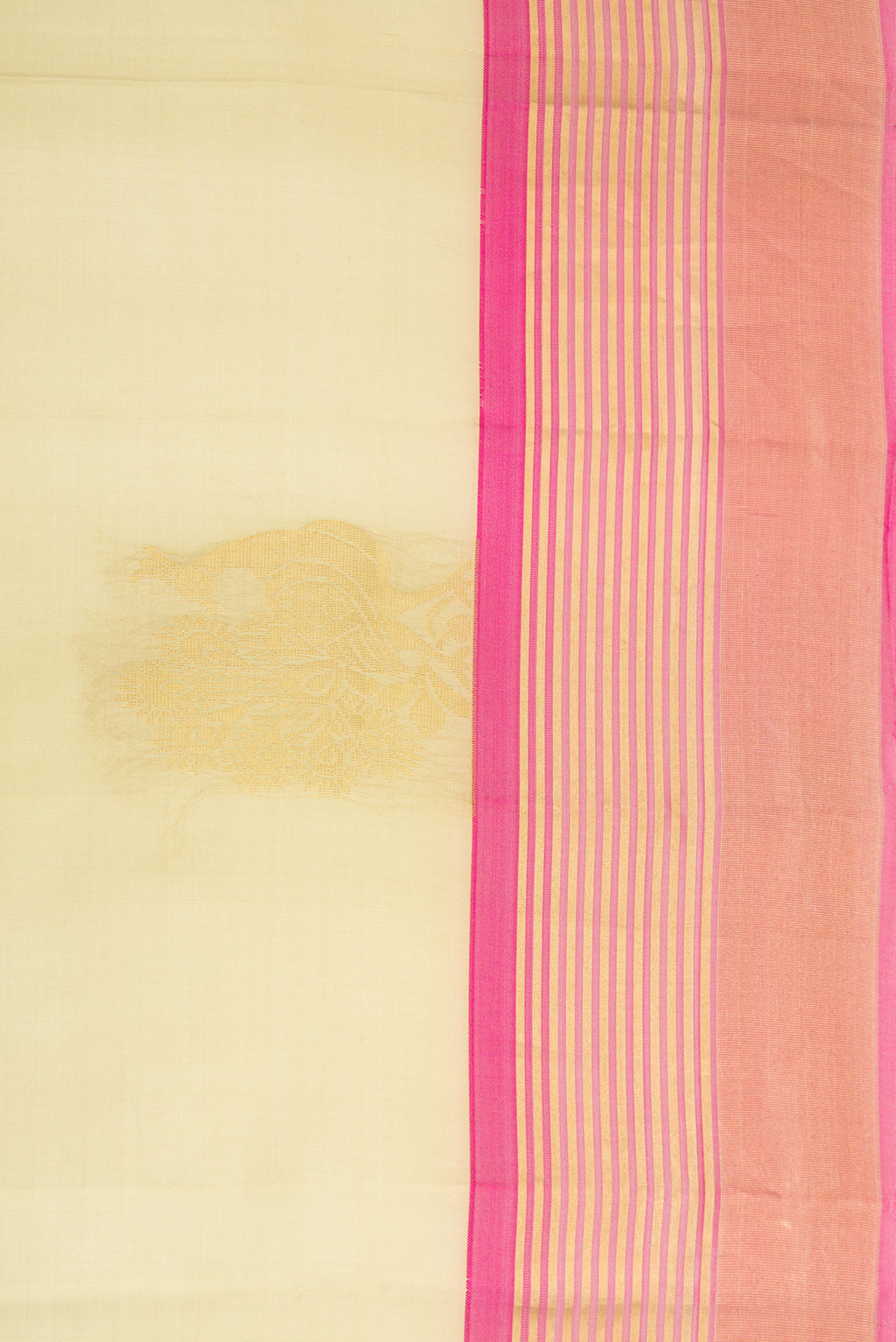 Border image of Pista Green Dual Tone Soft Silk Saree with Zari Butta on the body and Zari Border. 