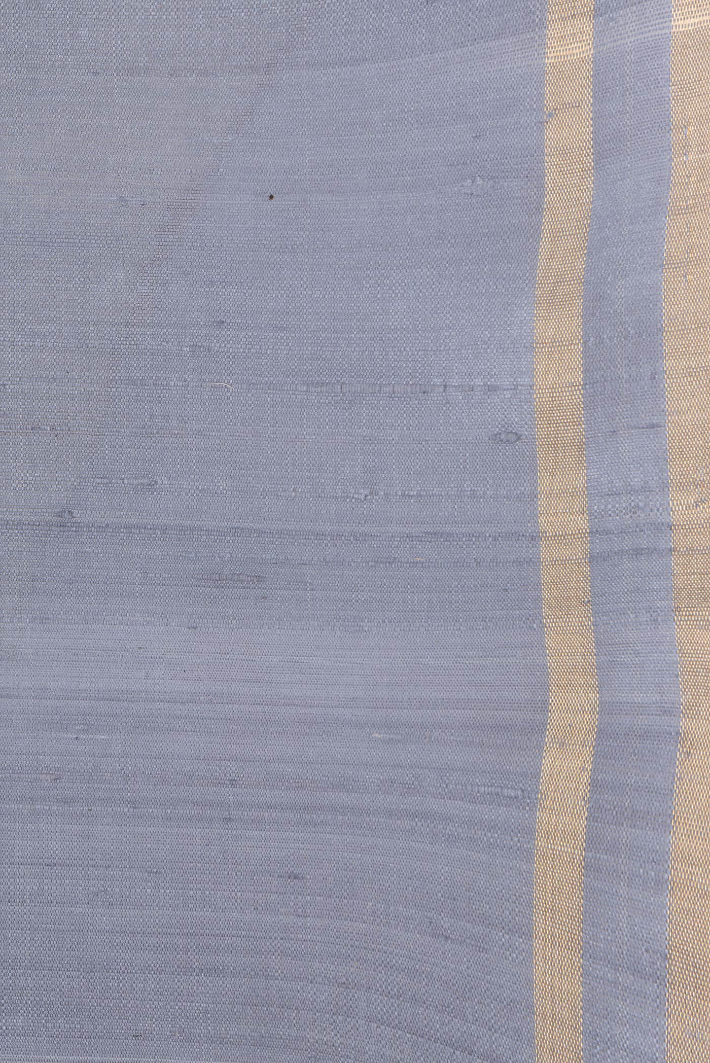 Border image of Grey Dual Tone Raw Silk Saree with Plain Body and Zari Border. 