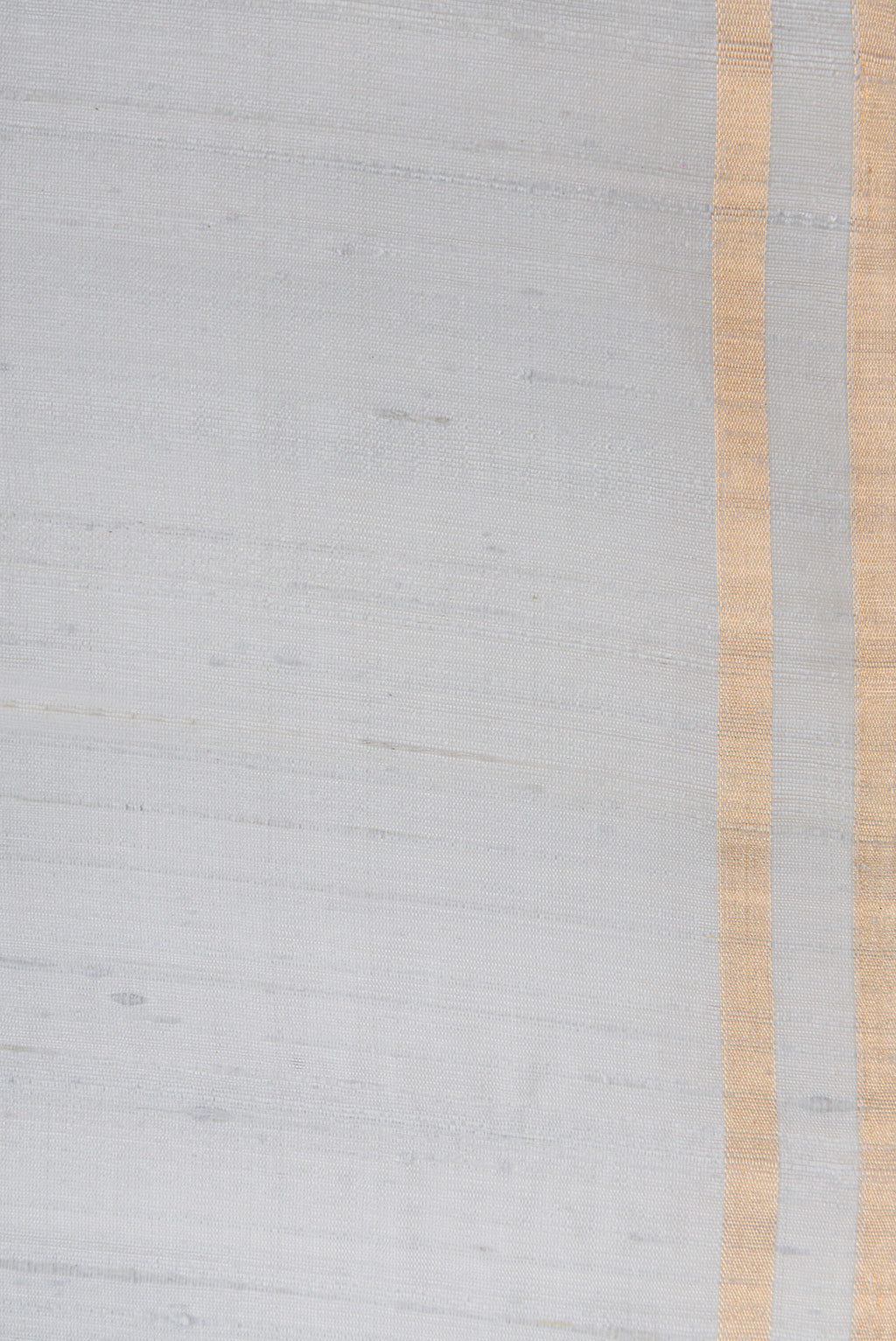 Border image of Grey Dual Tone Raw Silk Saree with Plain Body and Zari Border. 