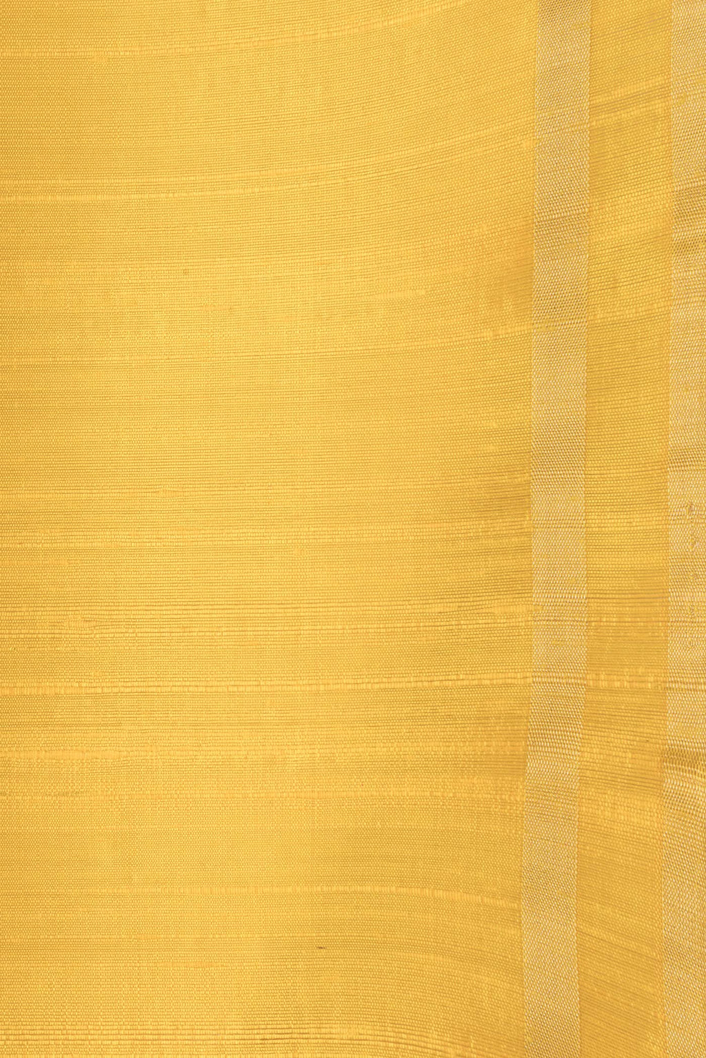 Border image of Yellow Dual Tone Raw Silk Saree with Plain Body and Zari Border. 