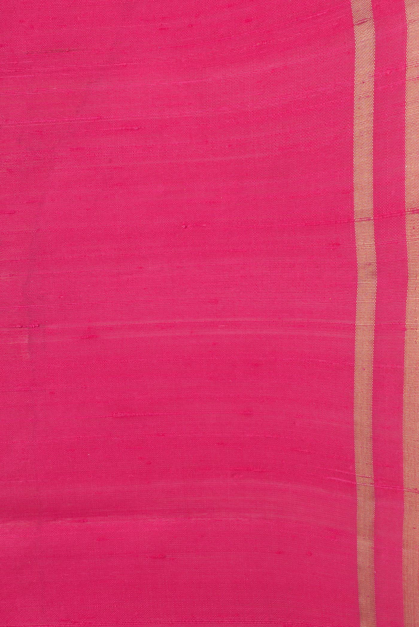 Border image of Pink Dual Tone Raw Silk Saree with Plain Body and Zari Border. 