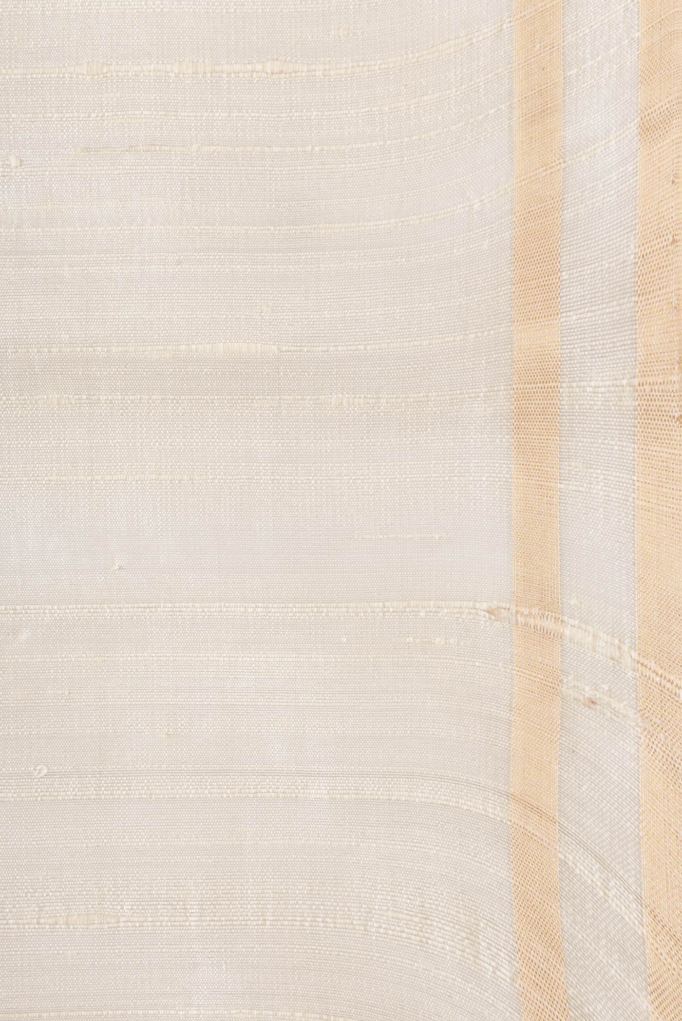Border image of Beige Dual Tone Raw Silk Saree with Plain Body and Thin Zari Line. 